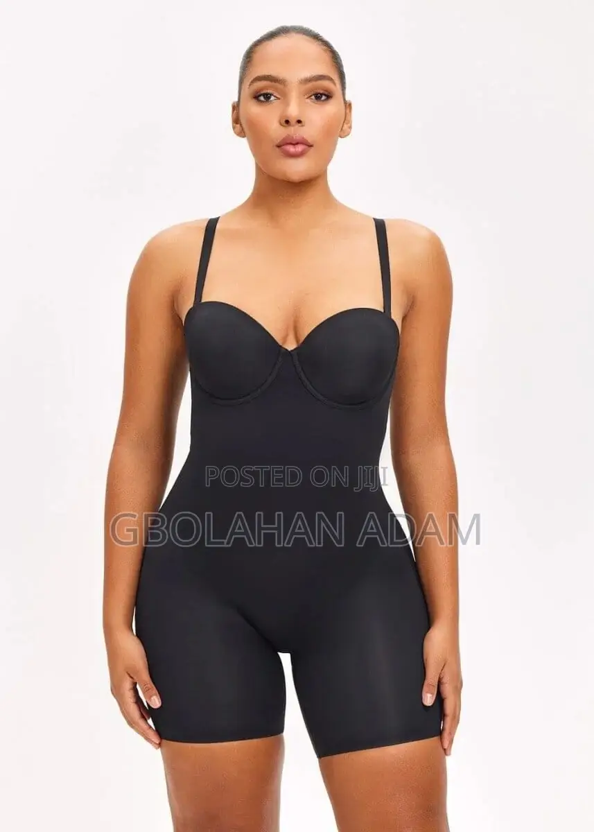 Black Strapless Cupped Shapewear Bodysuit