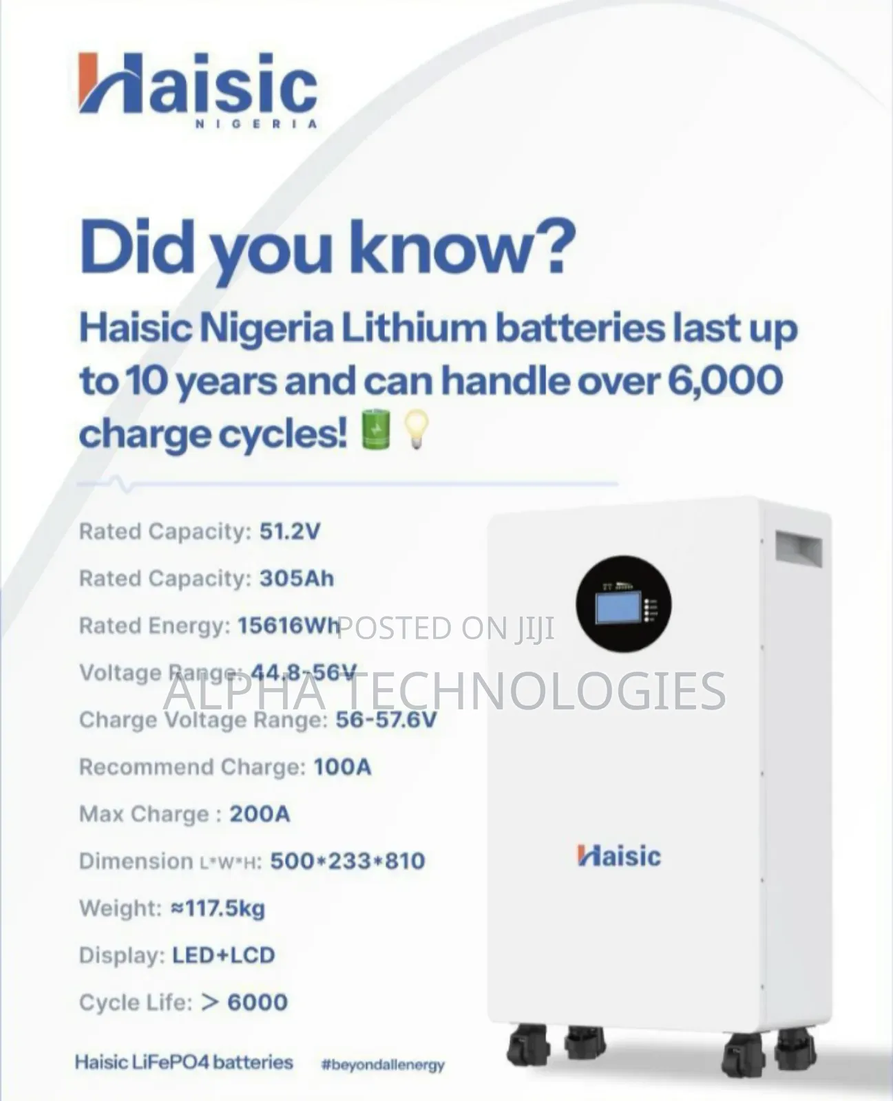 15kwh Haisic Battery