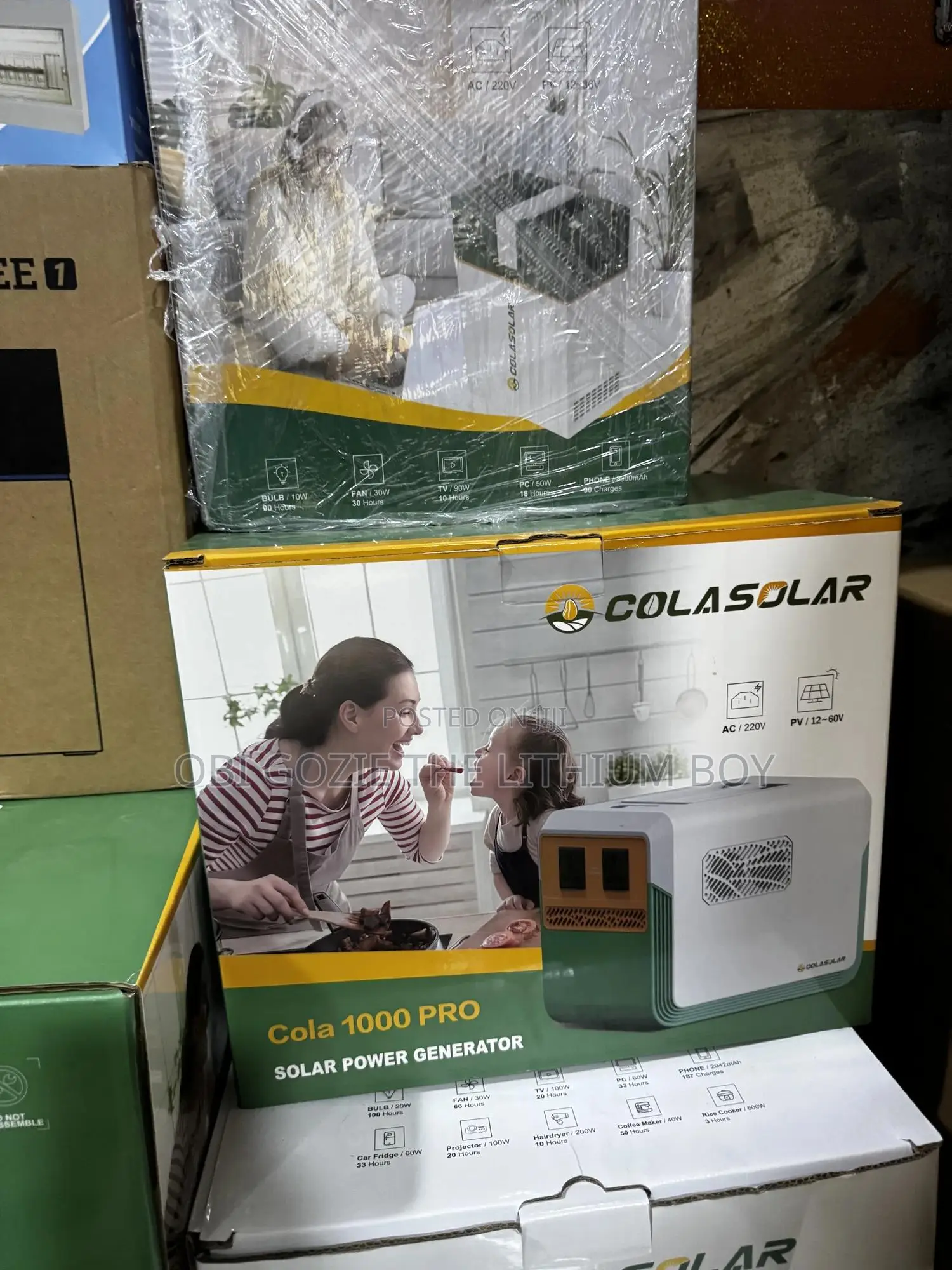 1kwh Cola Solar and Cola 1000 Pro + Lithium Battery Solar Gen