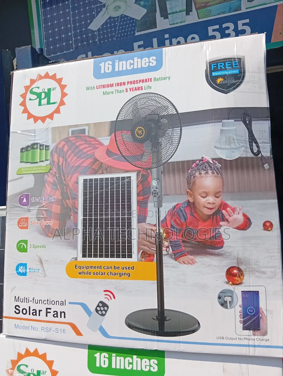 SPL Solar Rechargeable Fan