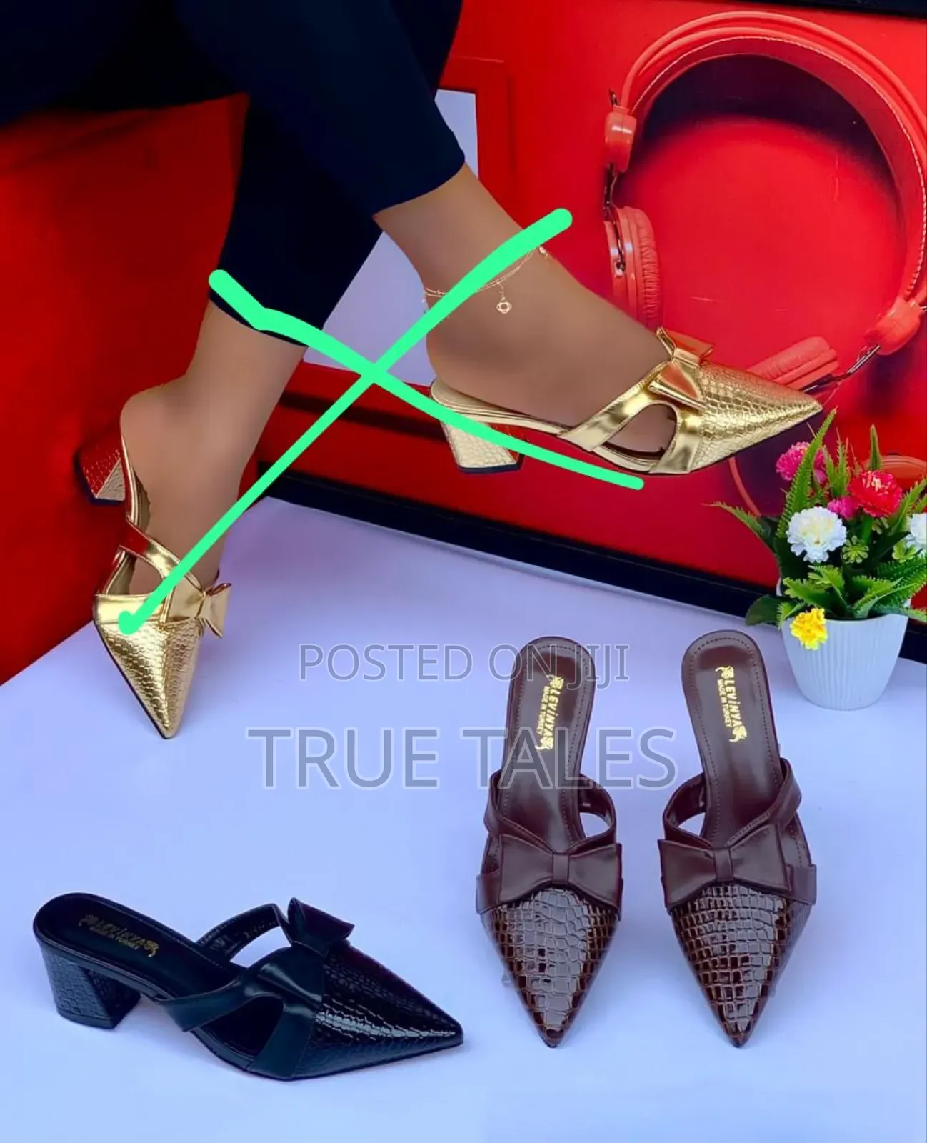 Chic Women's Heeled Slippers With Bow On Top. #Fel. Sizes 37-43