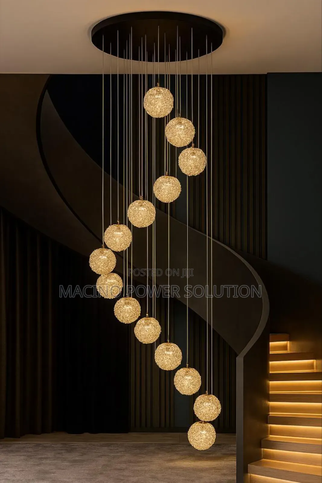By 15 Modern Glass Ball Lampshade Ceiling Chandelier Staircase Light