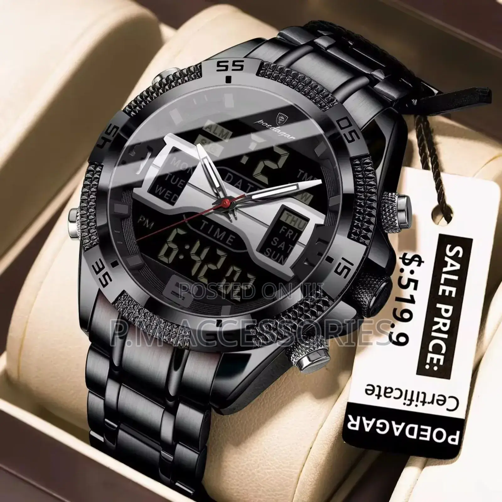 Poedagar Digital And Analogue Watch