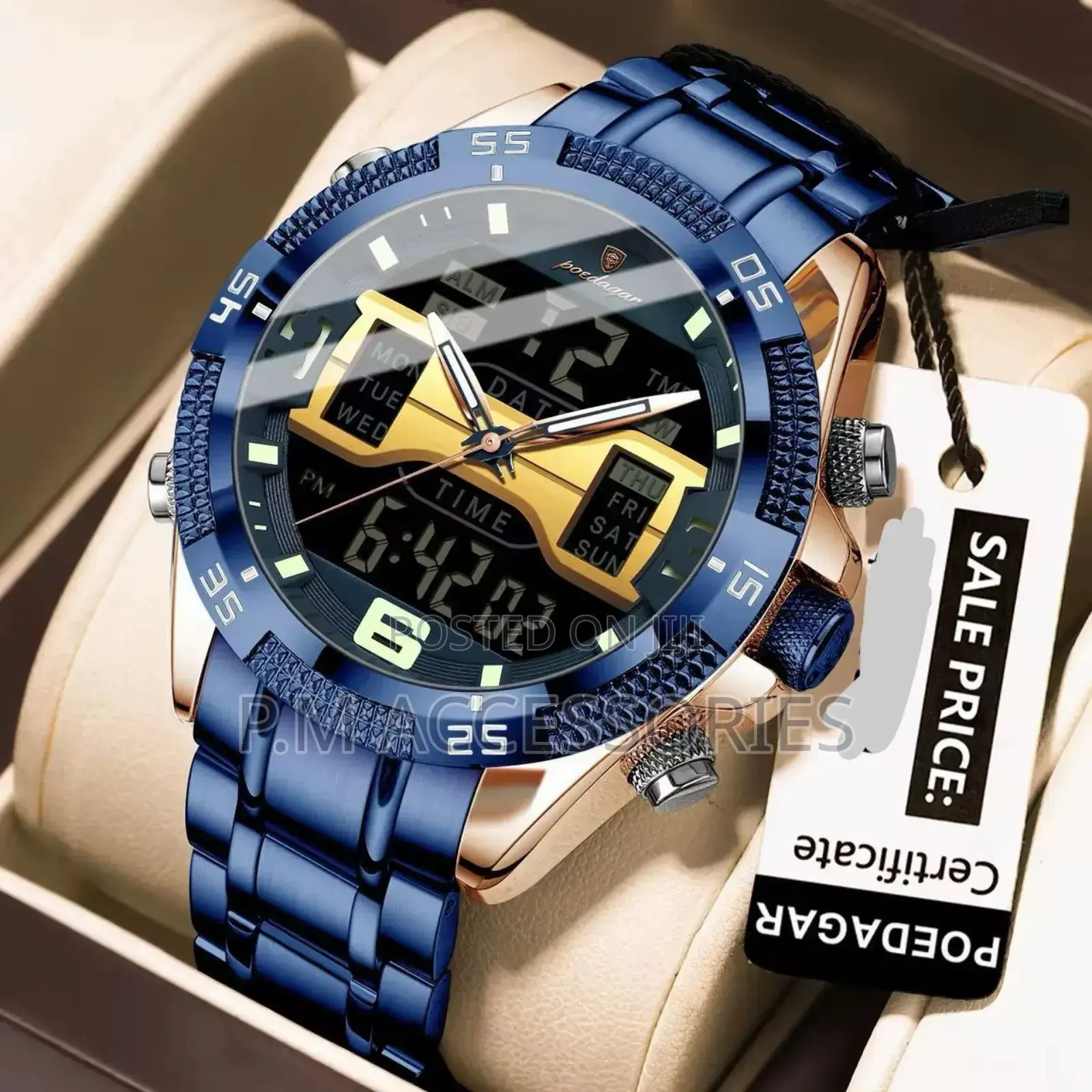 Poedagar Digital And Analogue Watch