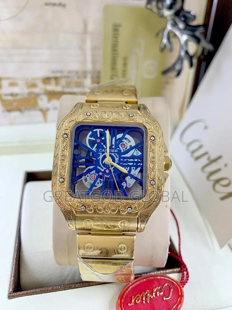Engraved Body Cartier Transparent Watch