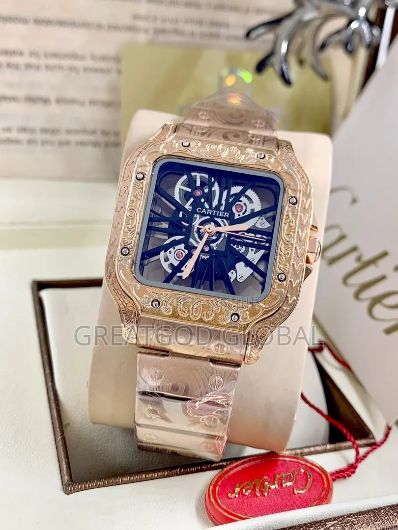 Engraved Body Cartier Transparent Watch