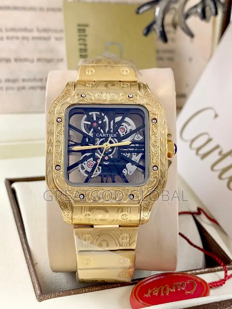 Engraved Body Cartier Transparent Watch