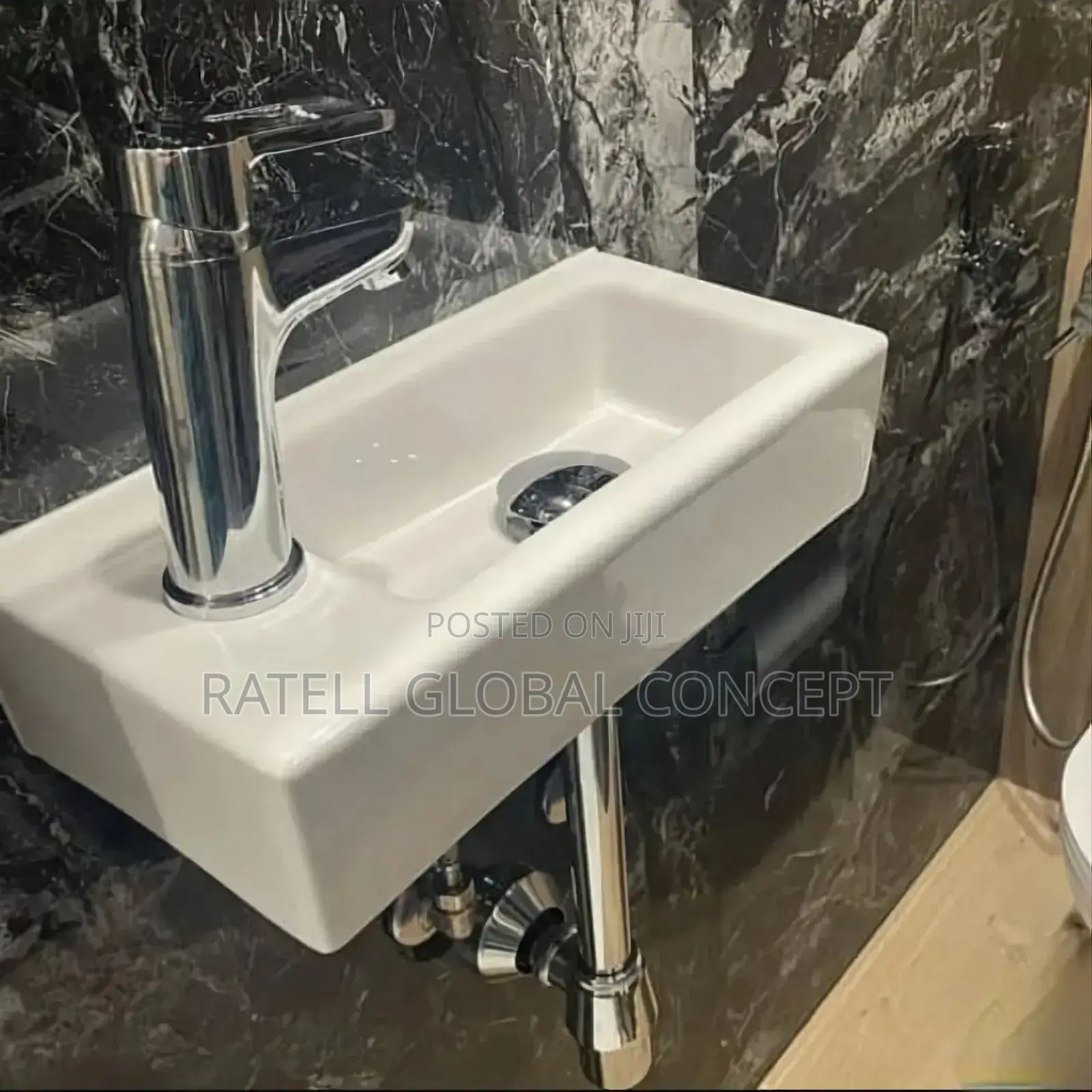 Slender White Wash Hand Basin for Small Space Bathrooms