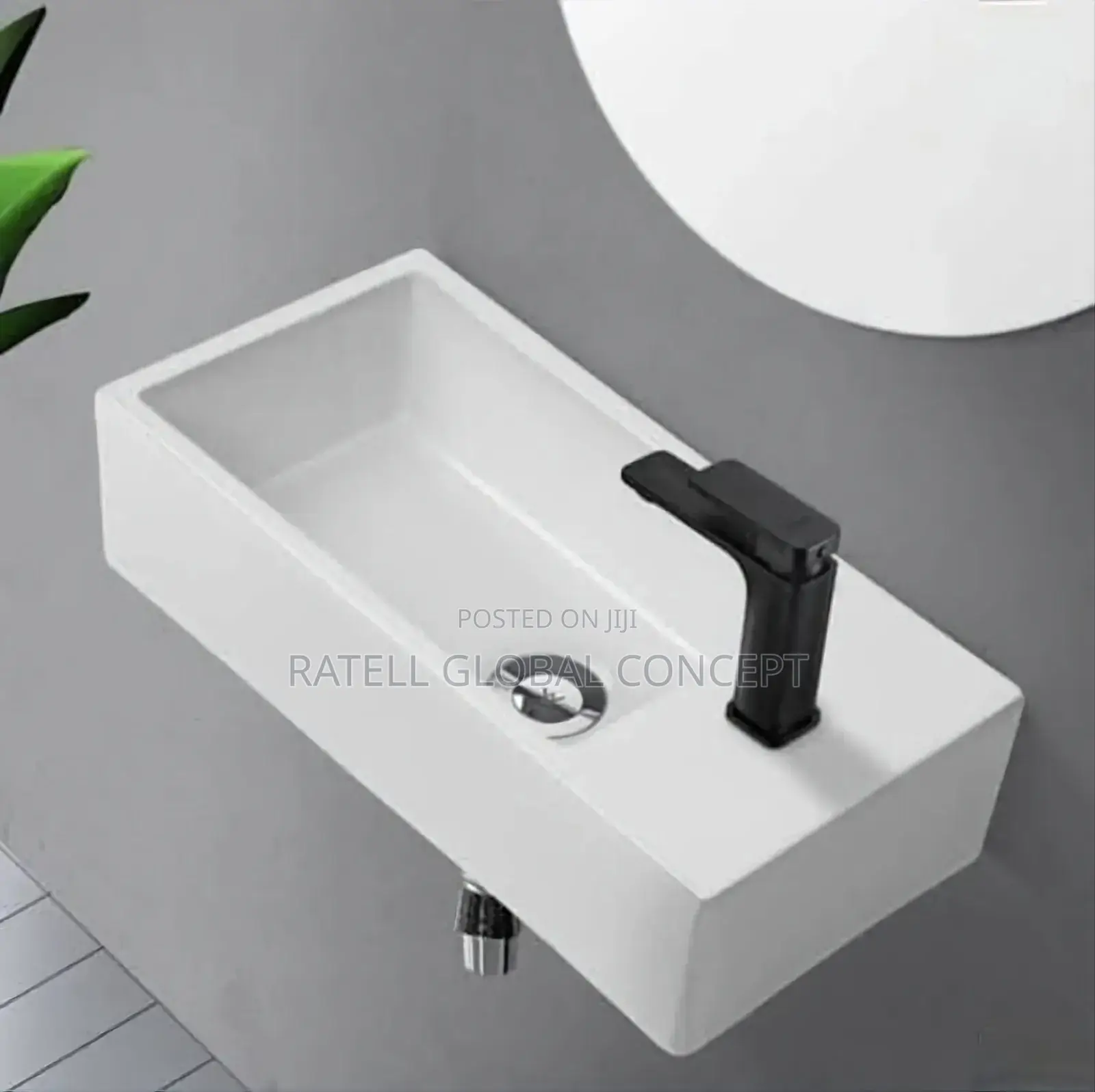 Slender White Wash Hand Basin for Small Space Bathrooms
