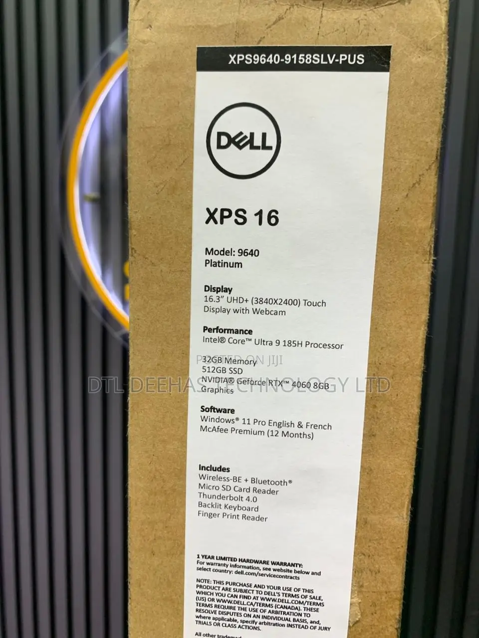 New Laptop Dell XPS 16 9640 32GB Intel SSD 512GB