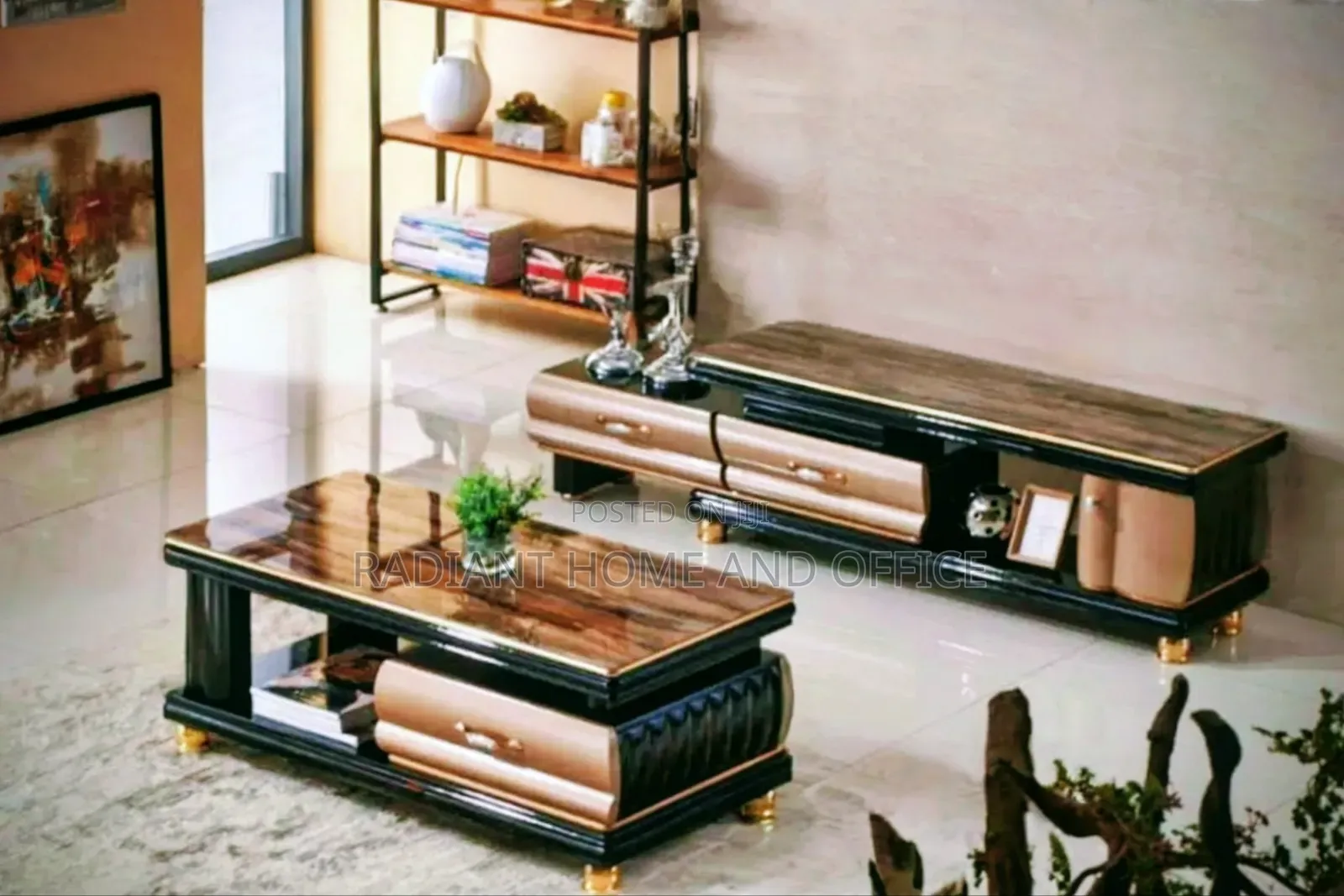 Sets of Wooden Table and Tv Stand Big