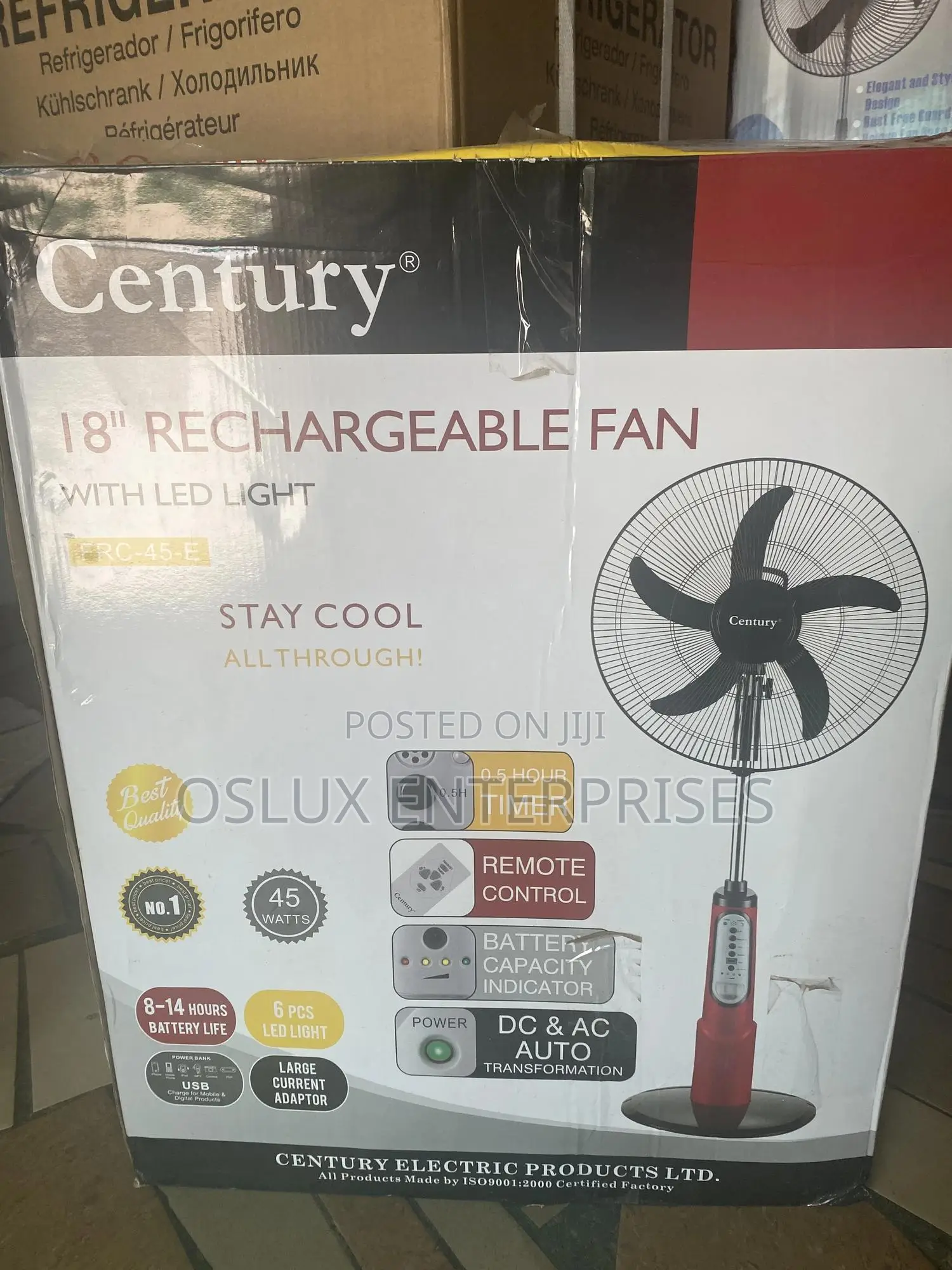 Century 18” Rechargeable Fan