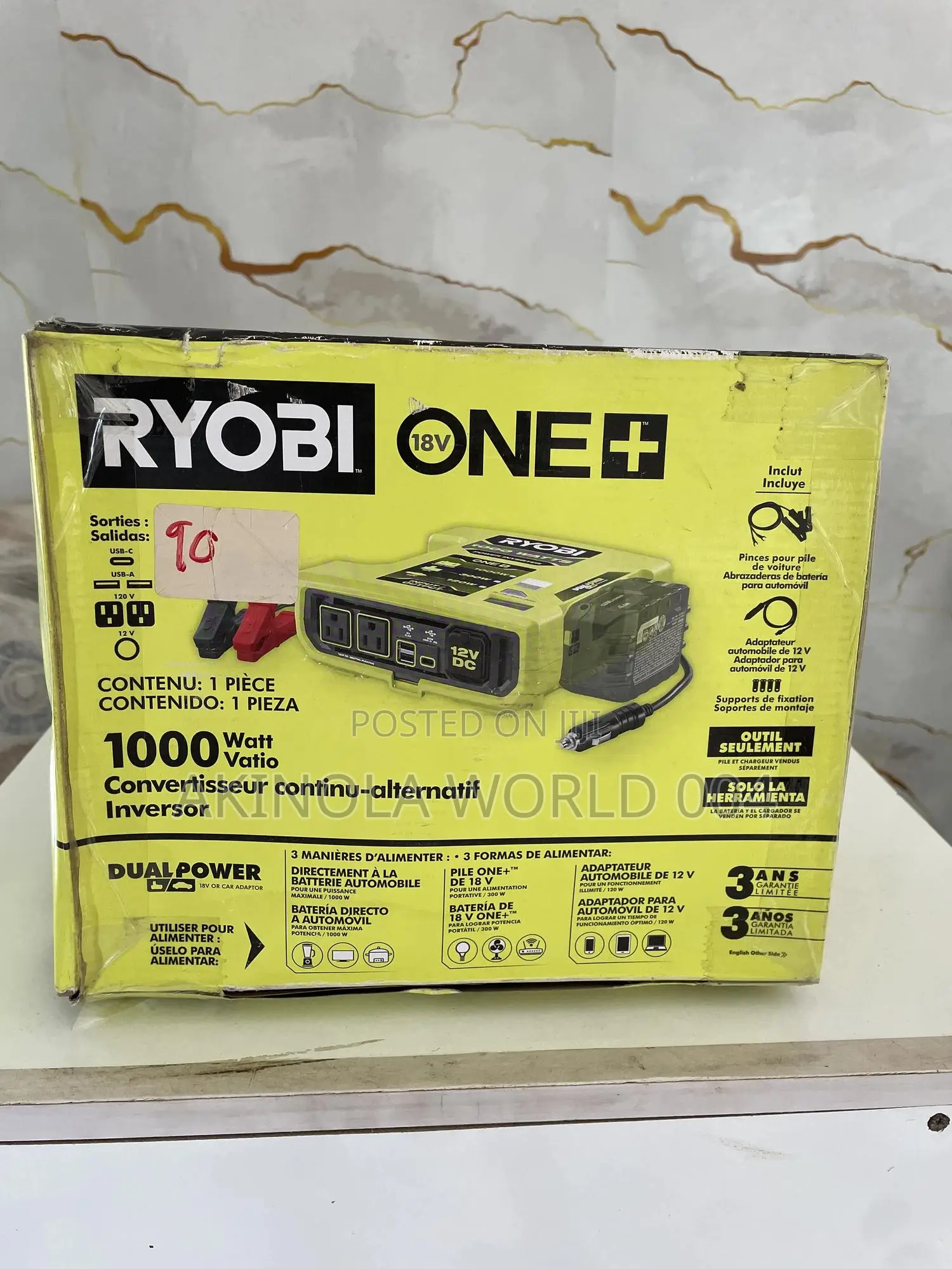 New Ryobi 18v One+ 1000 Watts Power Inverter