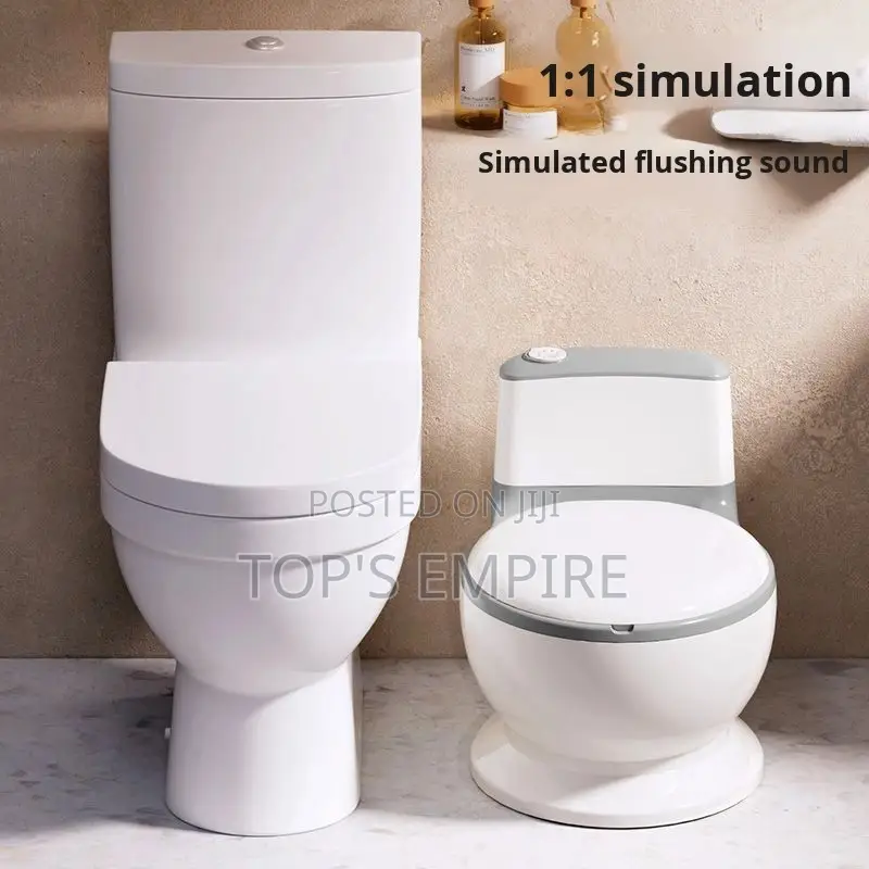 Children’S Plastic Simulated Flushing Sound Toilet Trainer – Unisex