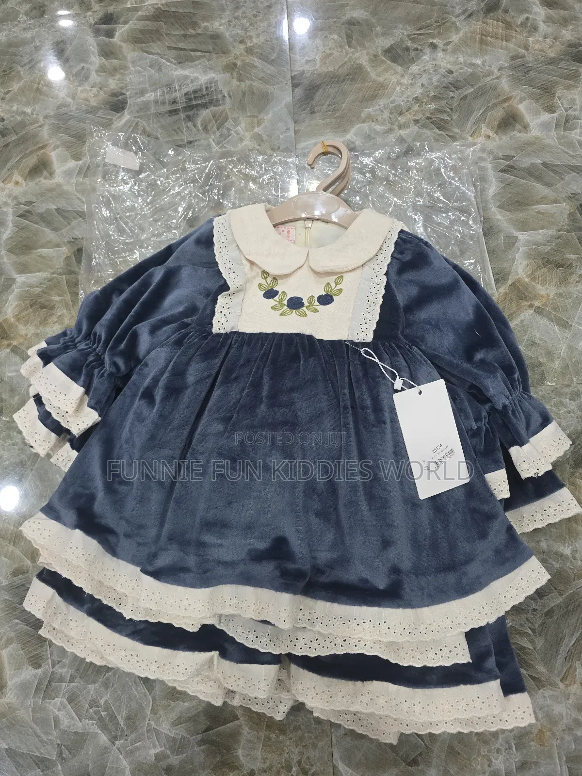 Baby Gown Dress. Made With Cotton and Velvet Material