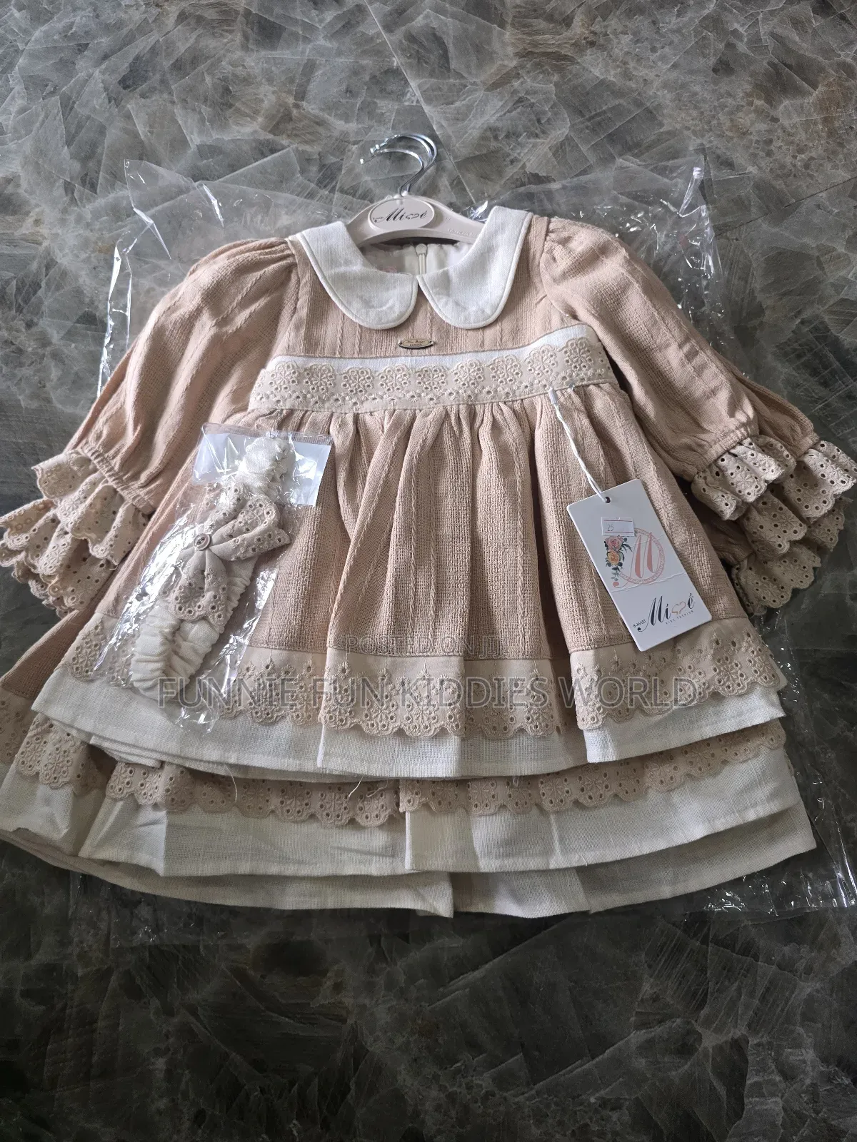 Baby Gown Dress. Made With Cotton and Velvet Material