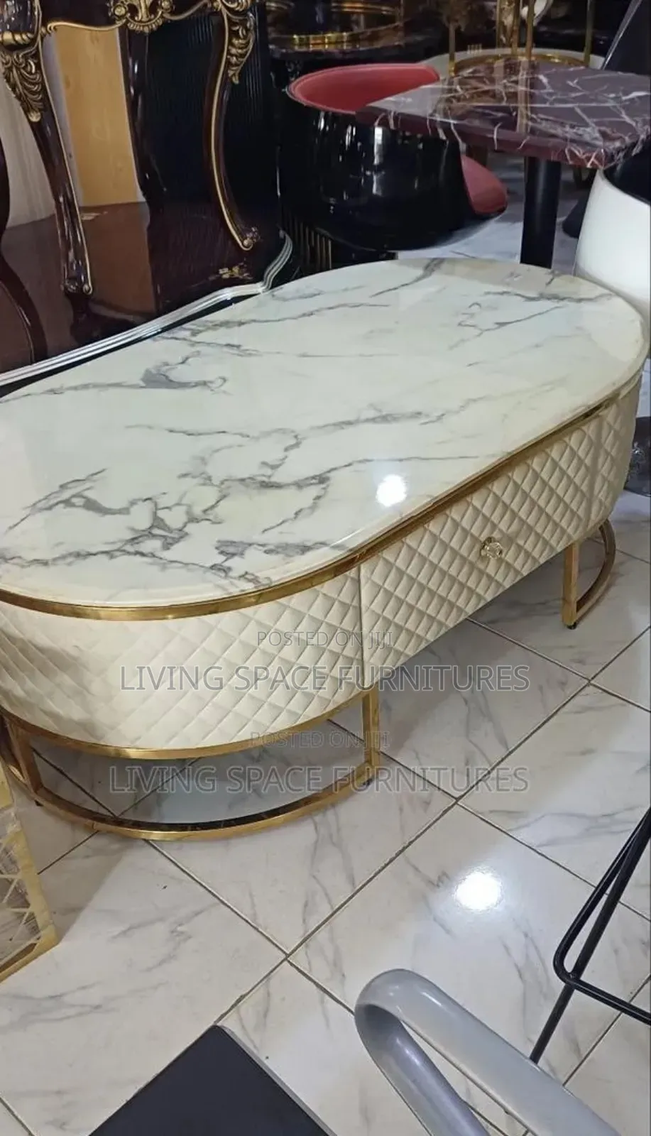 Thick Marble Top Center Table