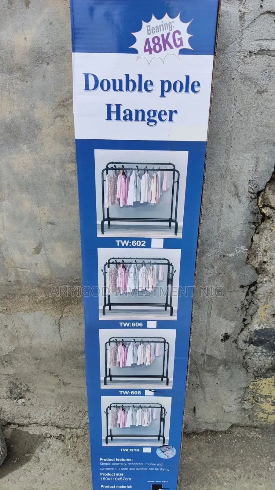 48kg Capacity Double Pole Clothes Hanger
