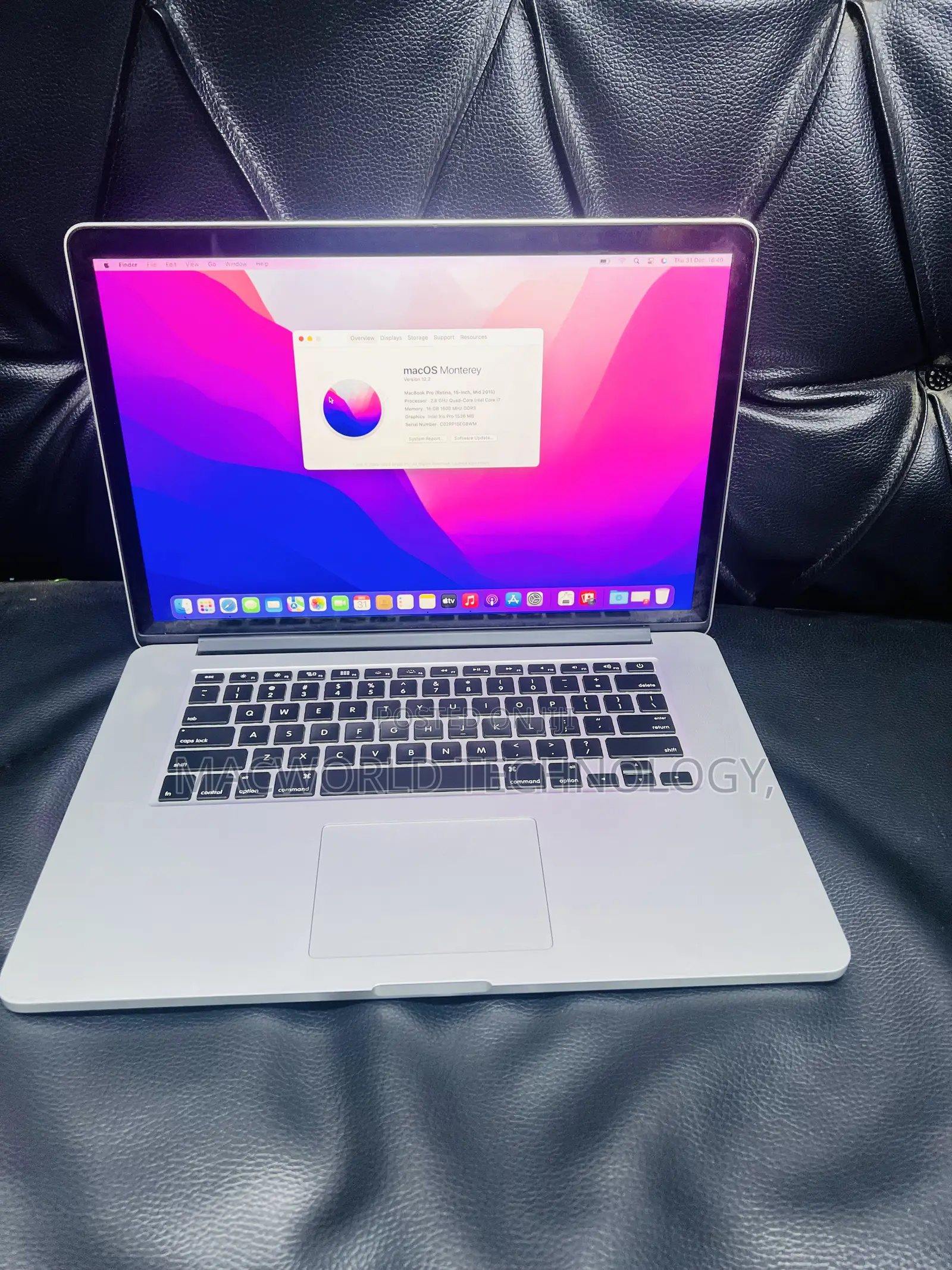 Laptop Apple MacBook Pro 2015 16GB Intel Core I7 SSD 512GB