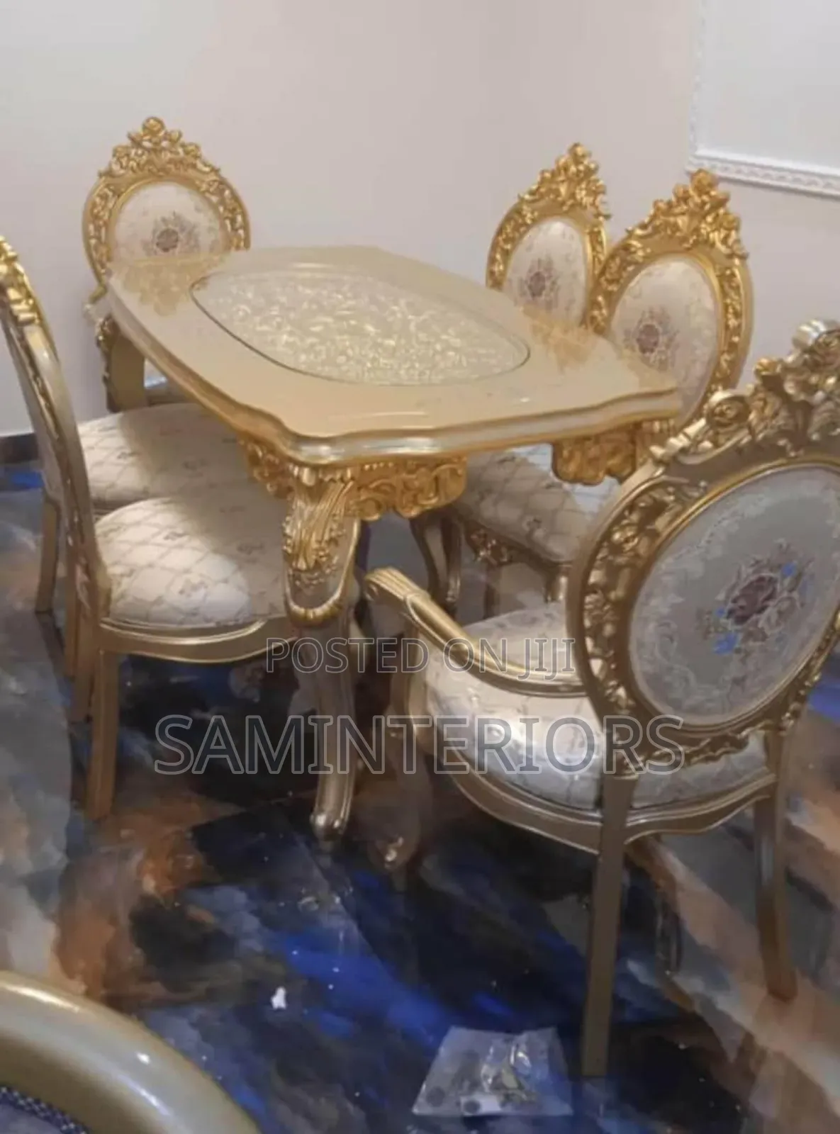 Original Royal Imported Dining Set With Boss Arm Chairs.