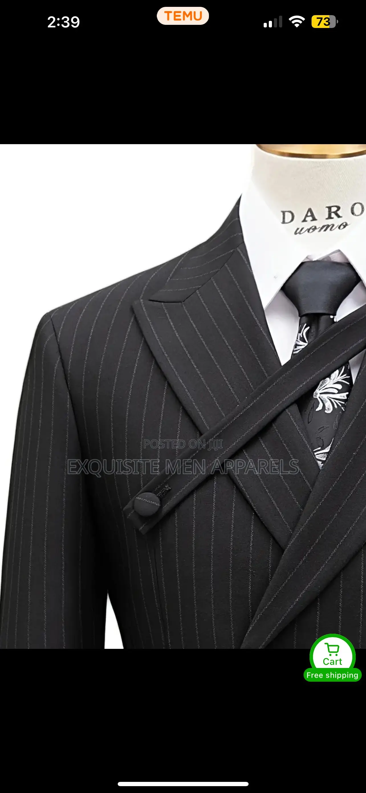 Quality Stripe Double Bread Turkish Men’S Suit