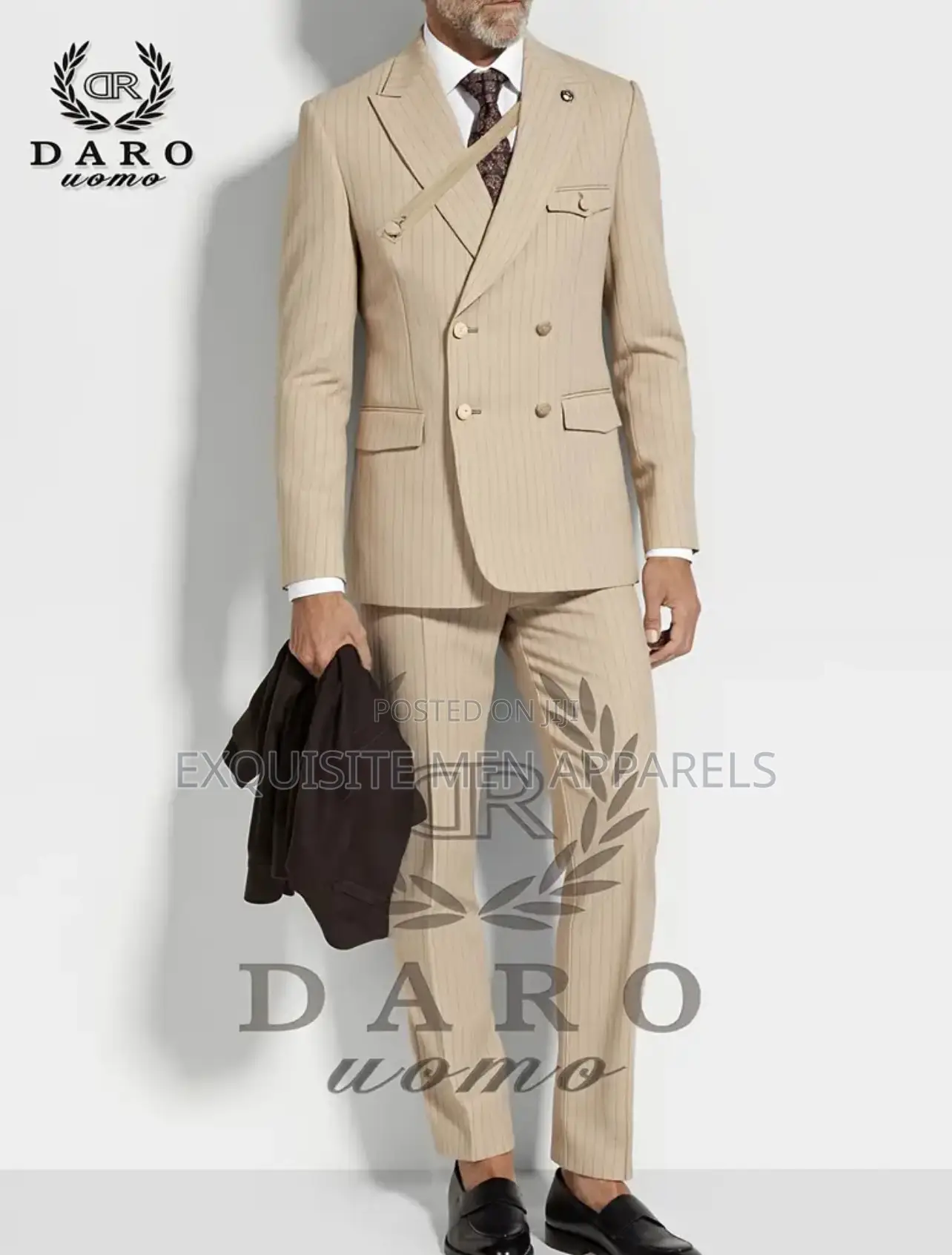 Quality Turkish Designer Double Breasted Stripe Men’S Suit