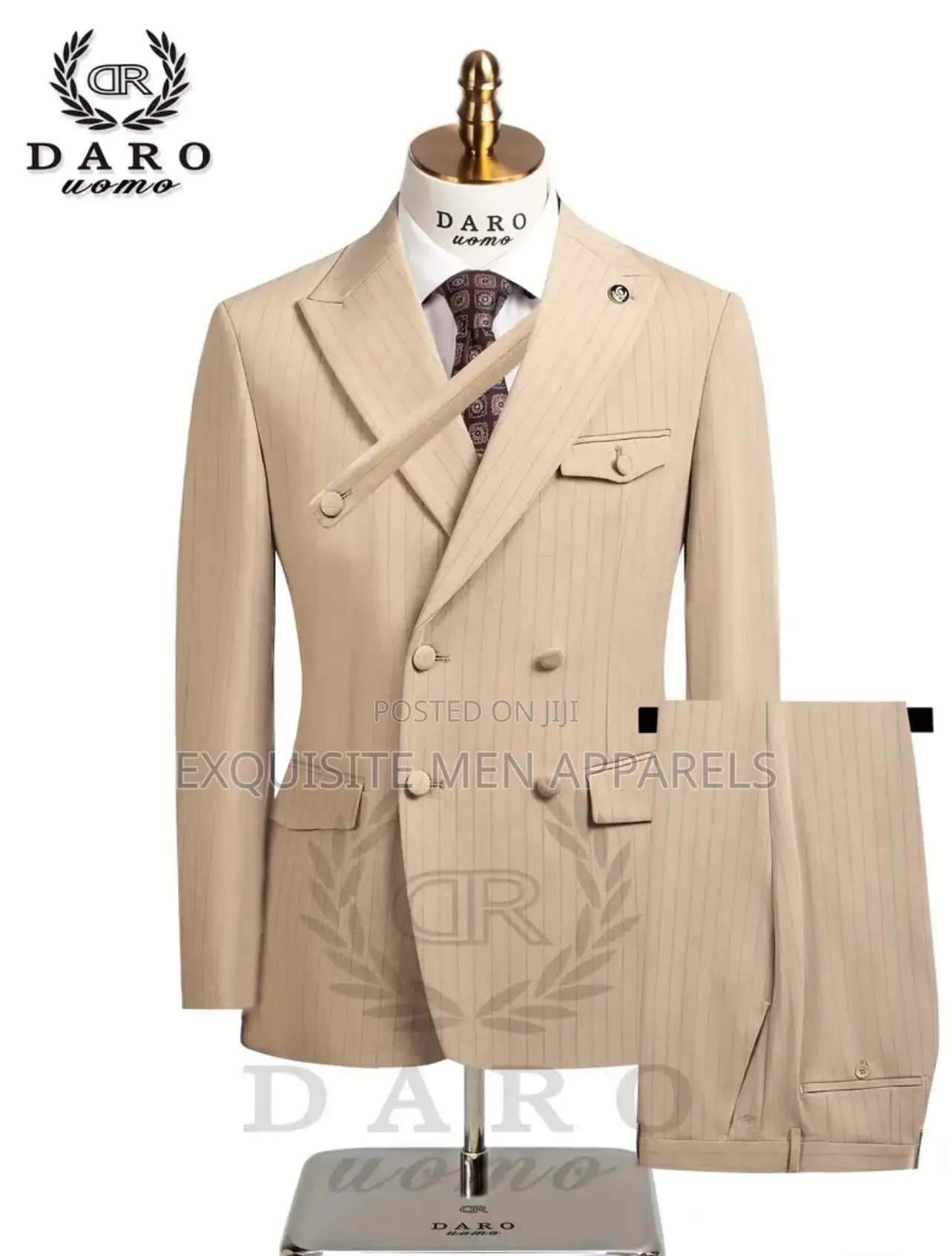 Quality Turkish Designer Double Breasted Stripe Men’S Suit