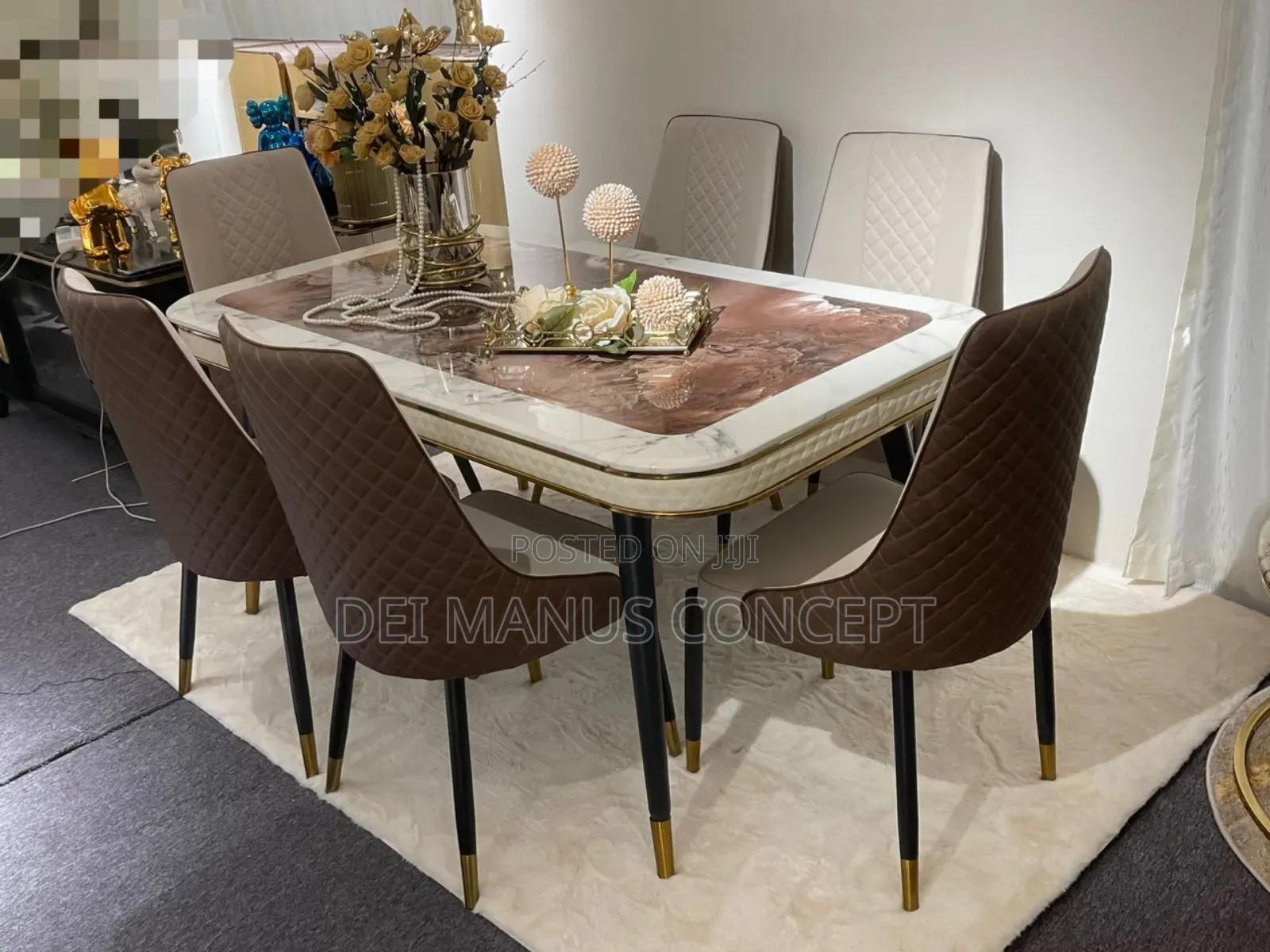 Marble Dining Table Set for Dining Room