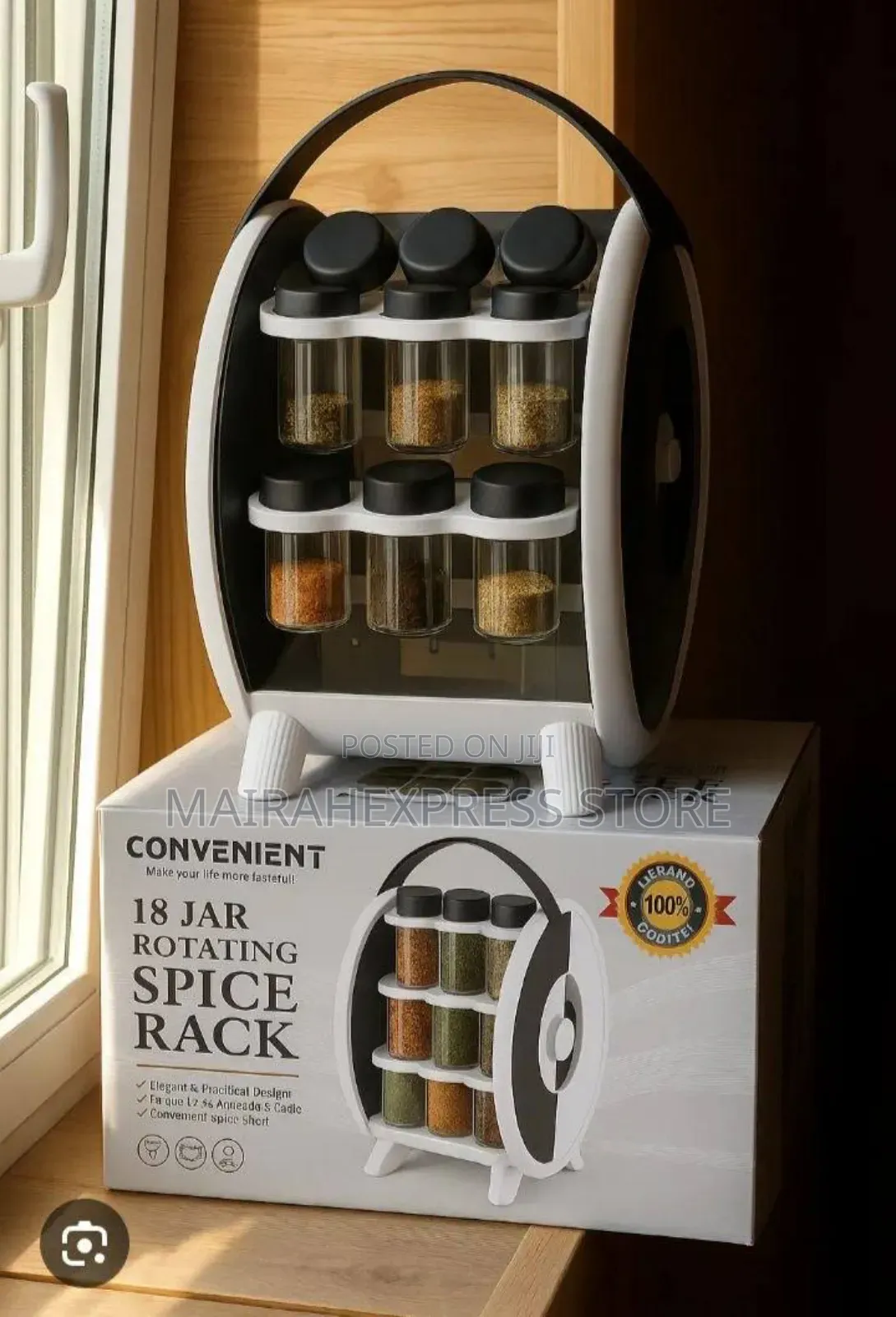 18 Jars Rotating Spice Rack
(2st7)