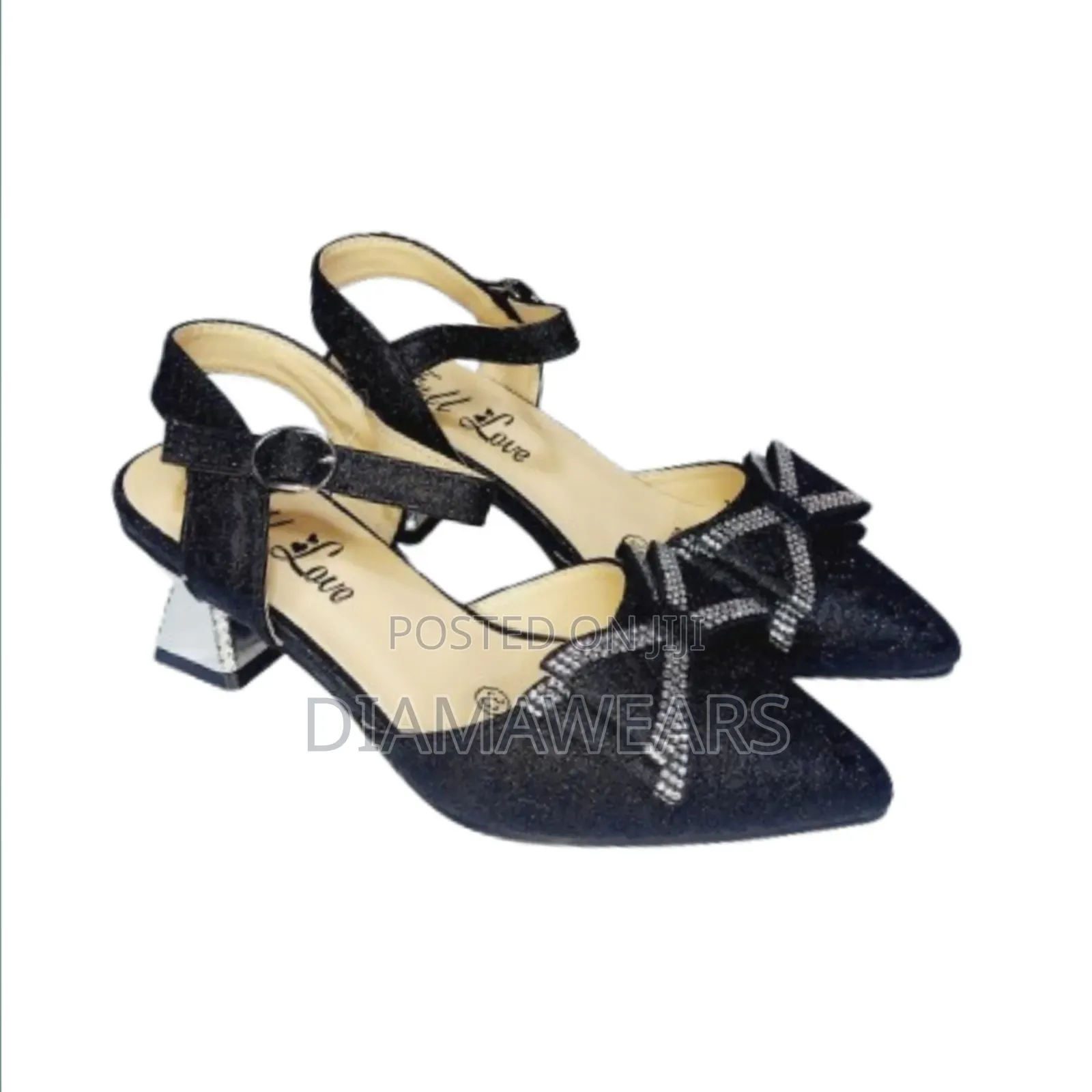 Black Princess Formal Event Low Heel Special Event Shoe