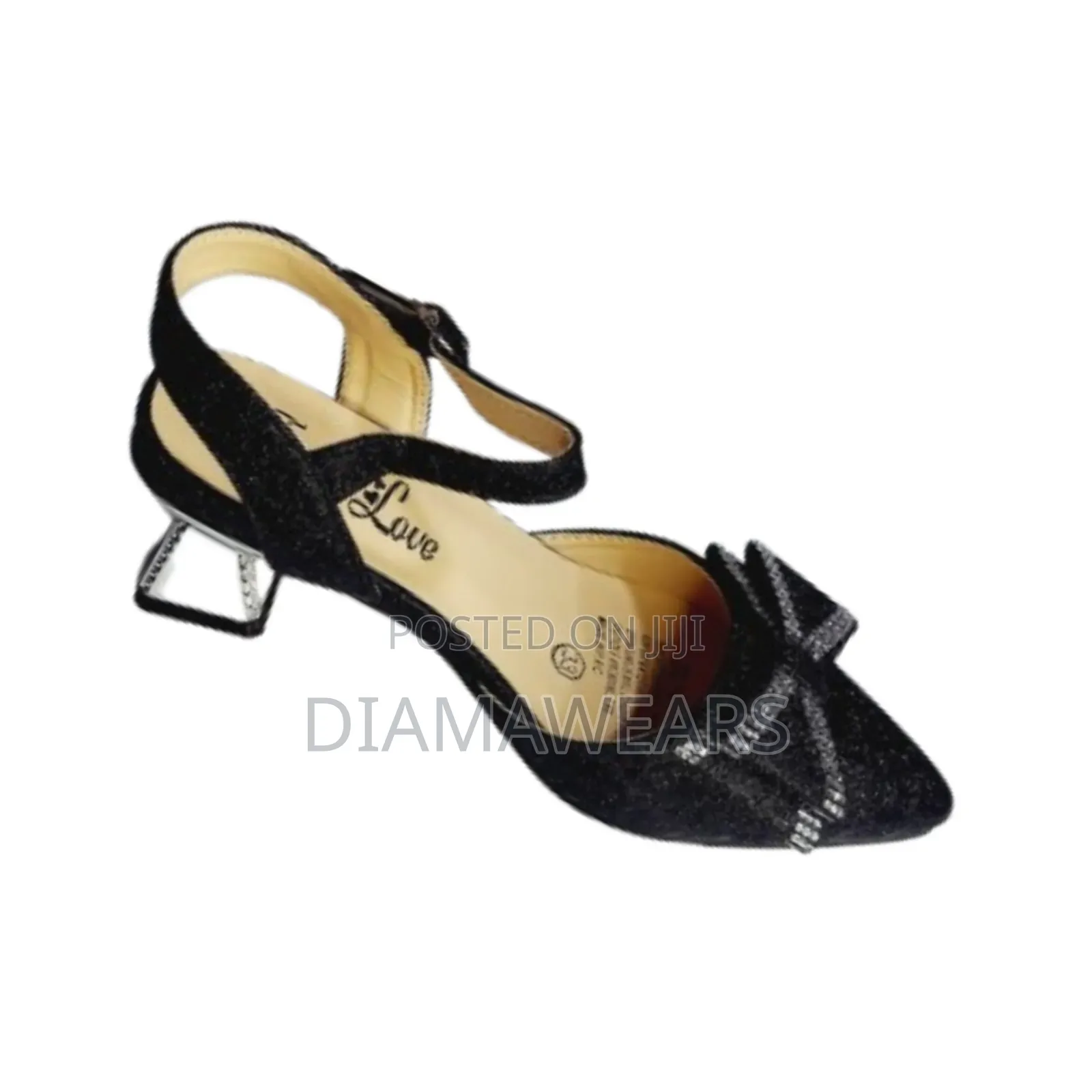 Black Princess Formal Event Low Heel Special Event Shoe