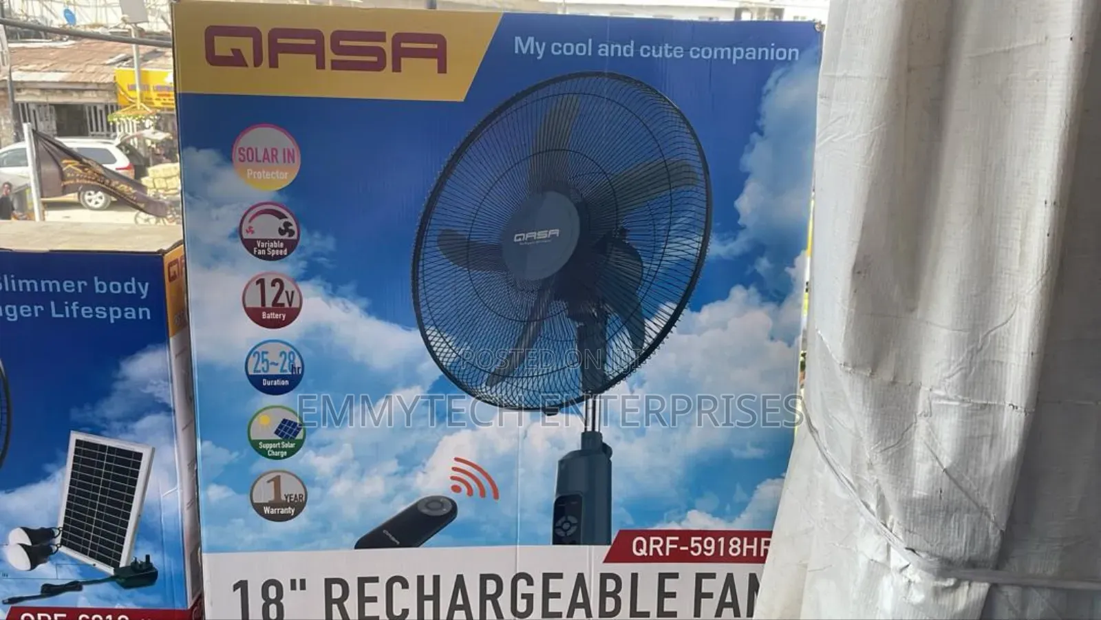 18inch Qasa Rechargeable Standing Fan With Warranty
