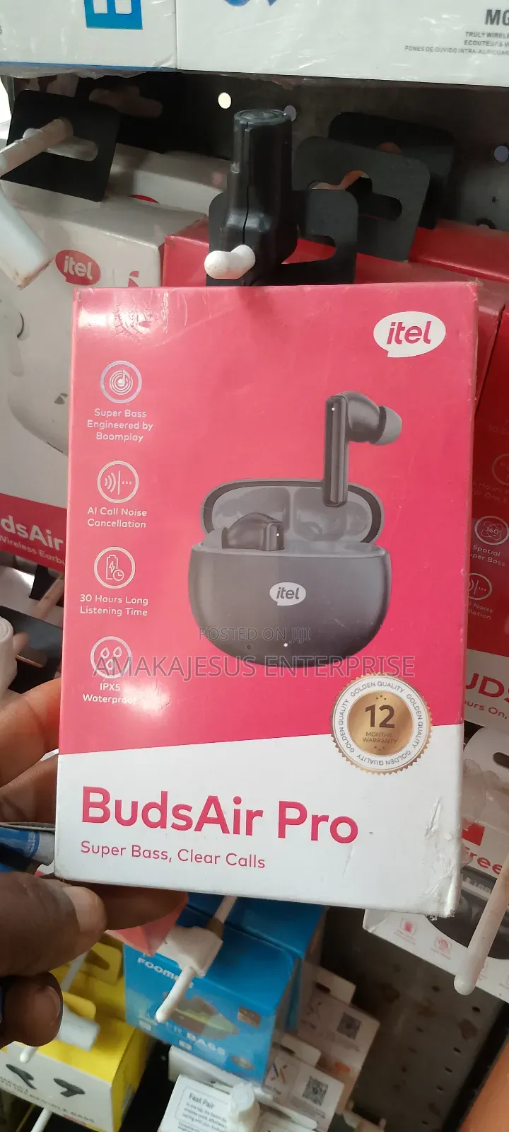 Itel Buds-Air Call Noise Cancellation Enc Wireless Ear-Buds Black