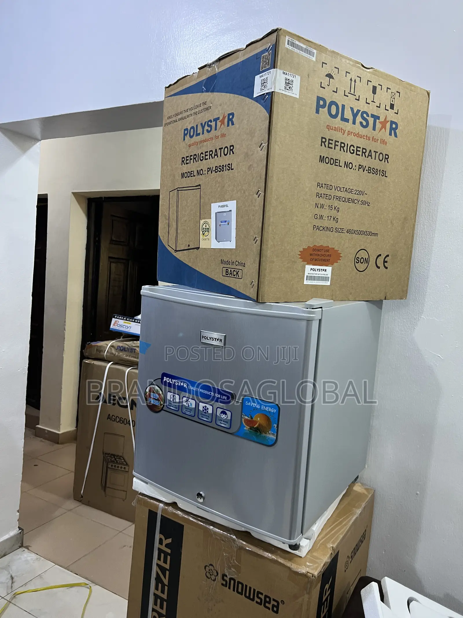 . Polystar Pv-Bs81sl Compact 45l Fridge for Room Corners