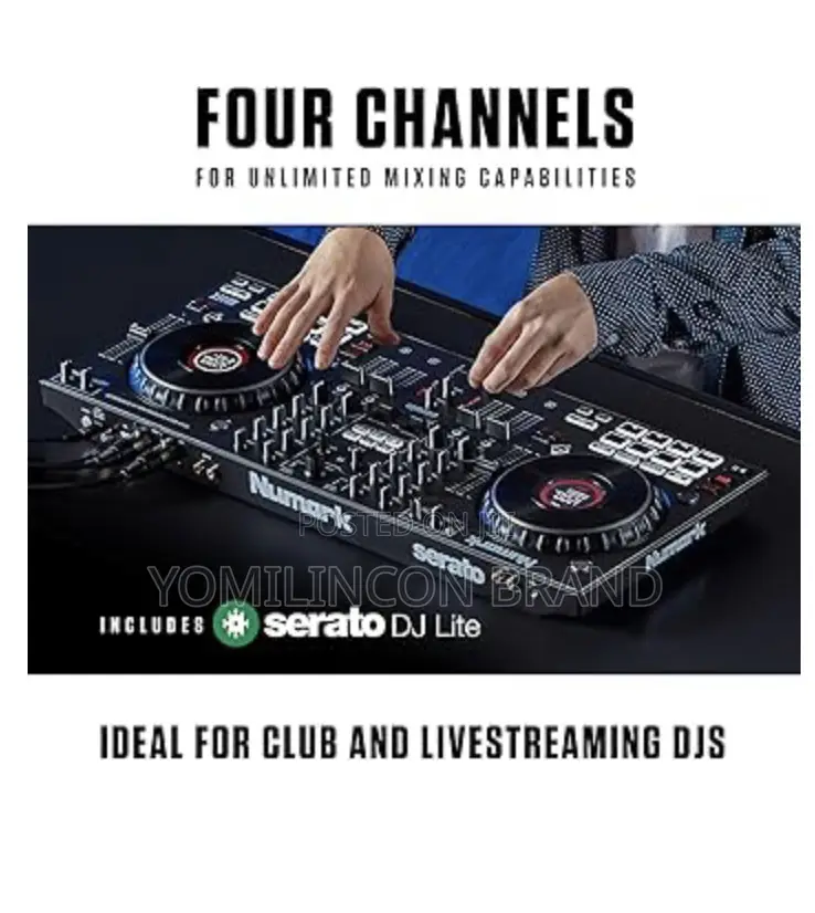 Numark Ns4fx – 4-Channel Dj Controller, Touch Jog Wheels With Display
