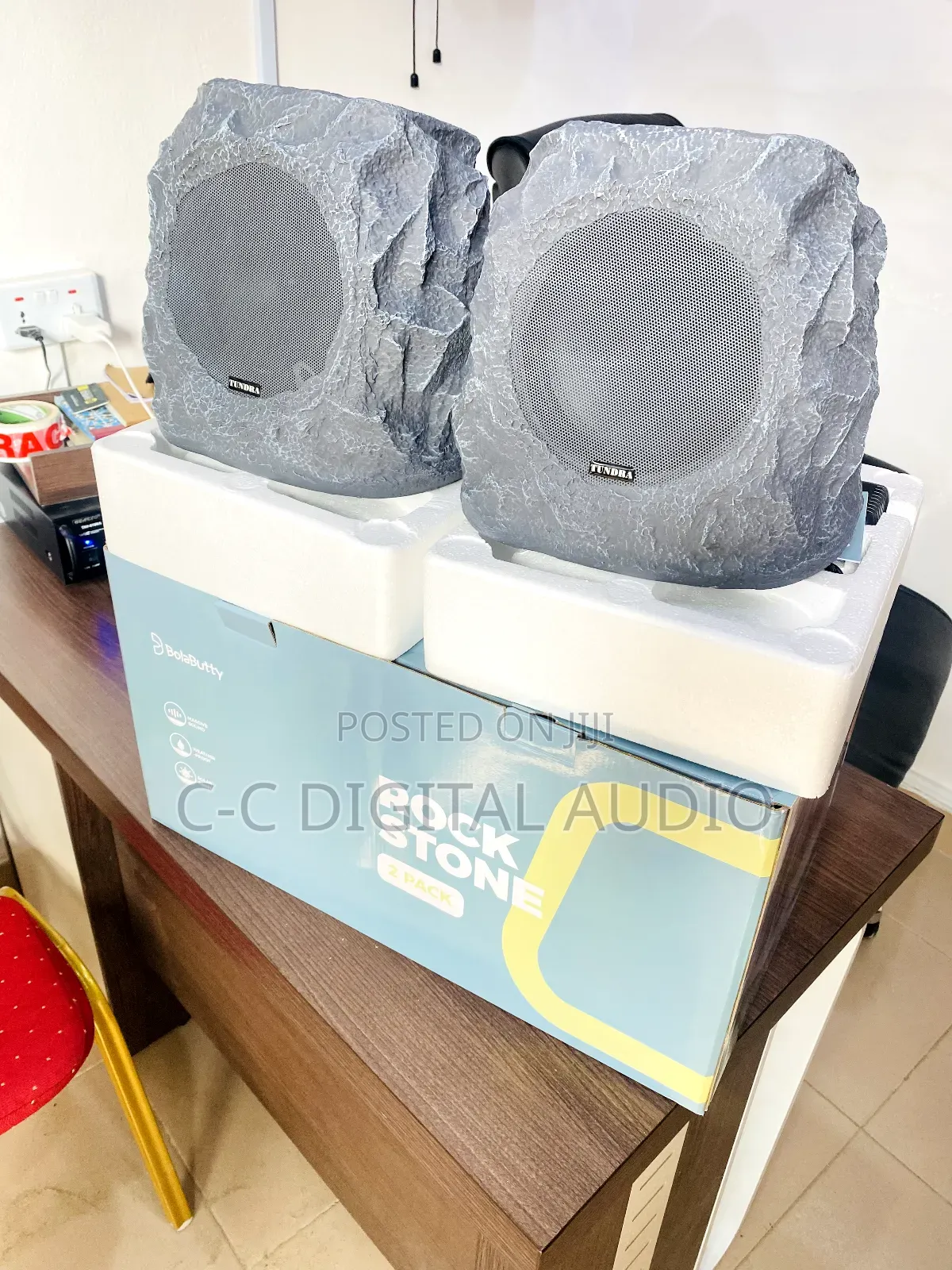 Pair of Solar Rock Outdoor Speaker