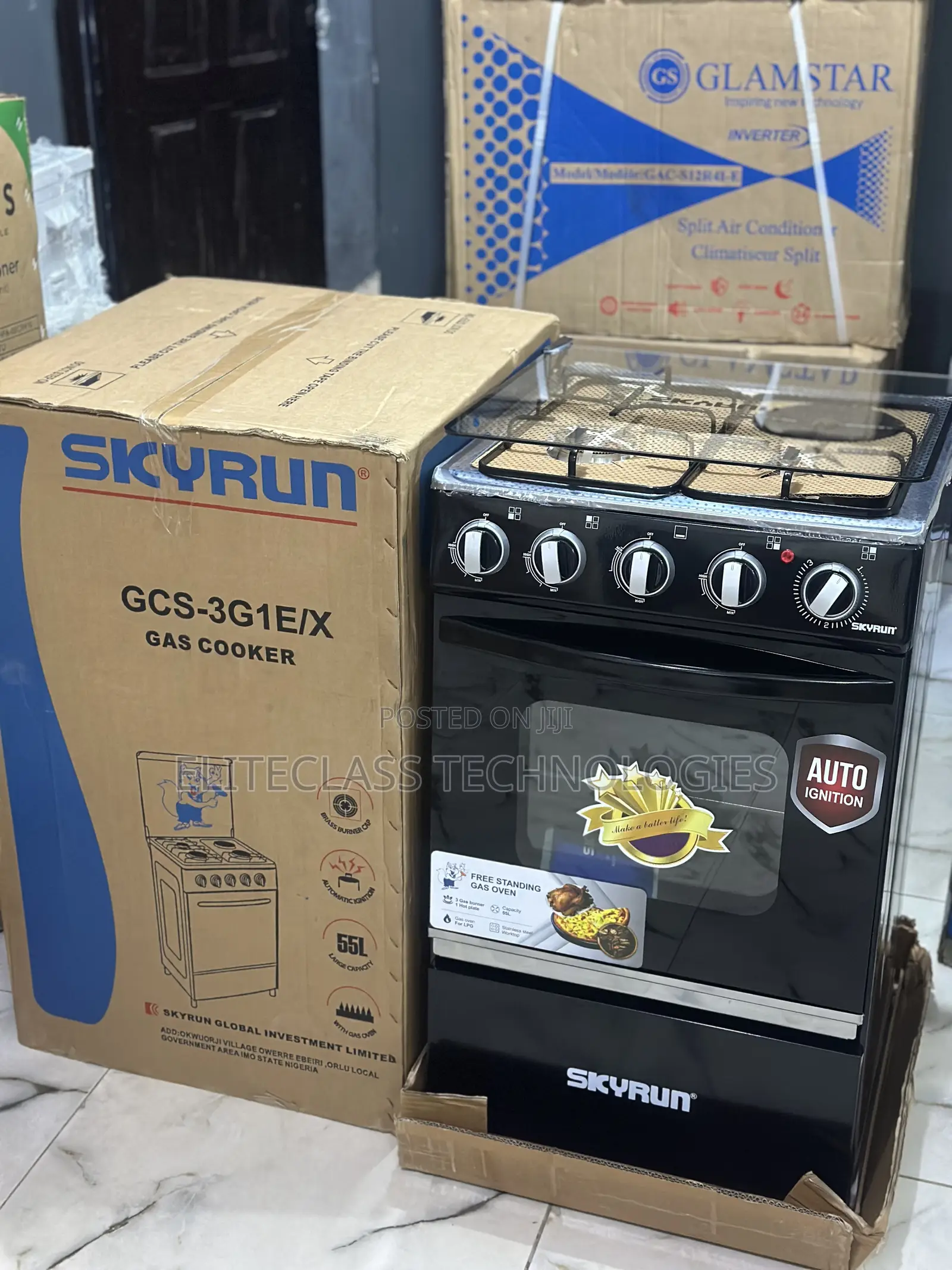 Skyrun 3-Gas Cooker With Electric Option (Gcs-3g1e/X)