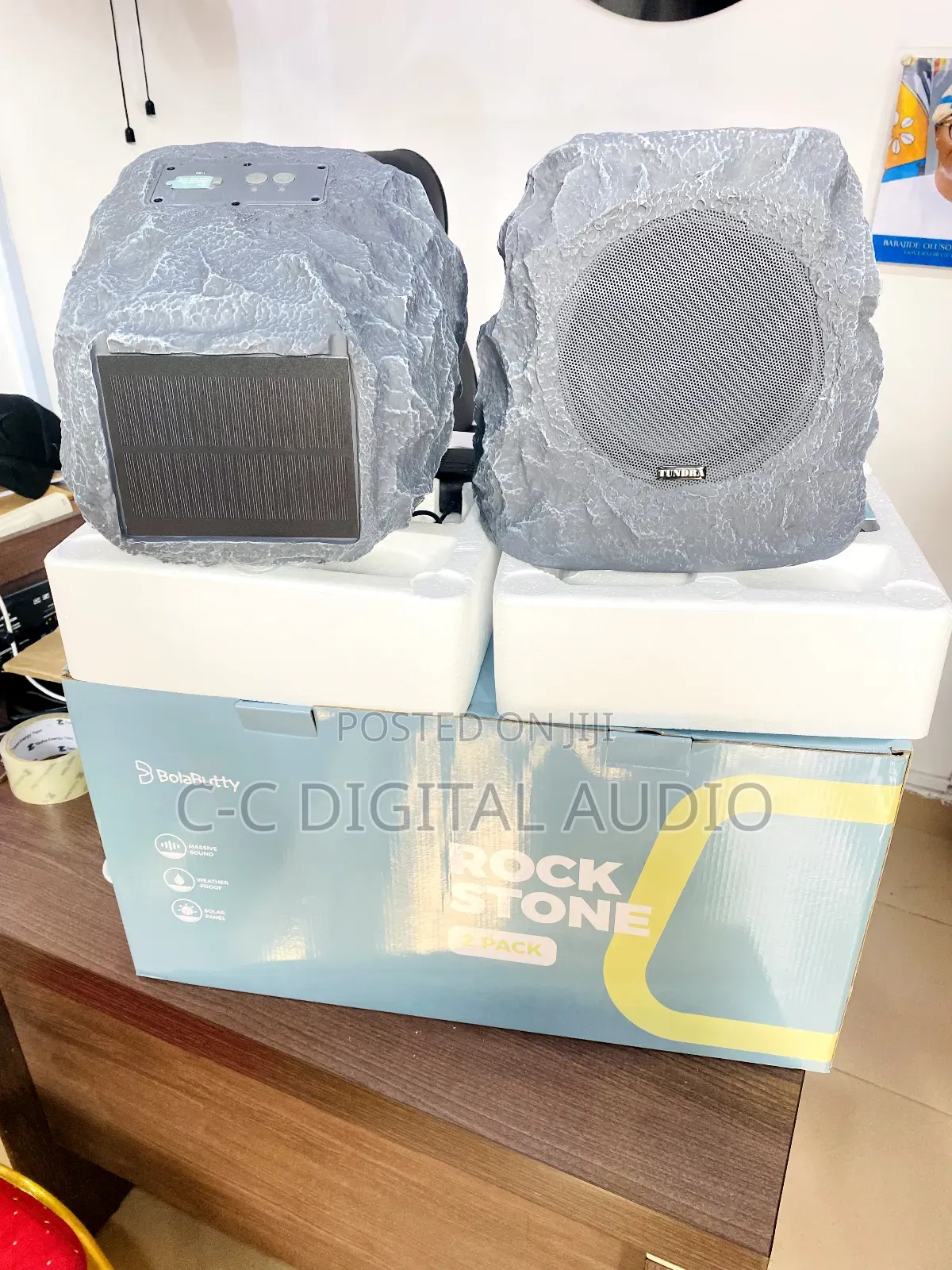 Pair of Solar Rock Outdoor Speaker