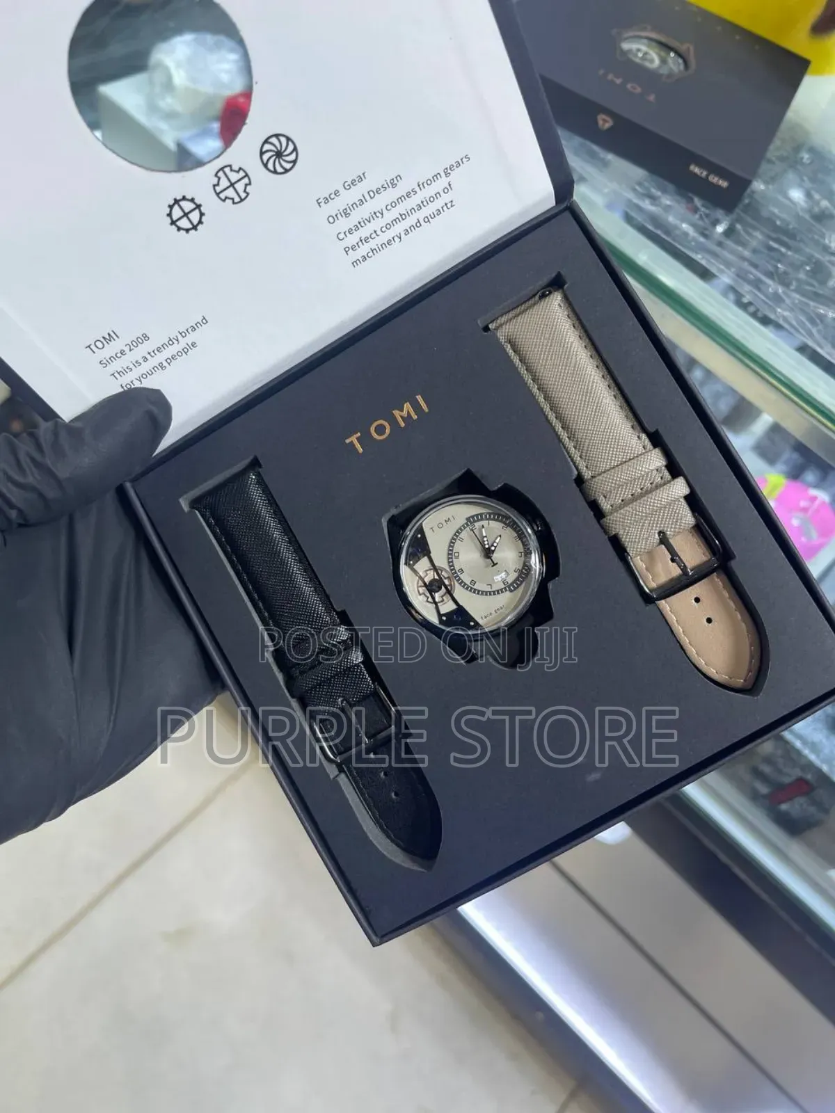 Tomi 2 Strap Quality Leather Watch Perfect for Gift