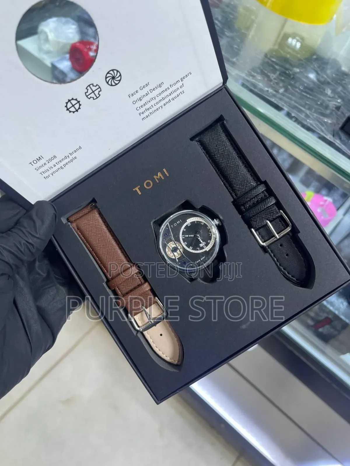 Tomi 2 Strap Quality Leather Watch Perfect for Gift