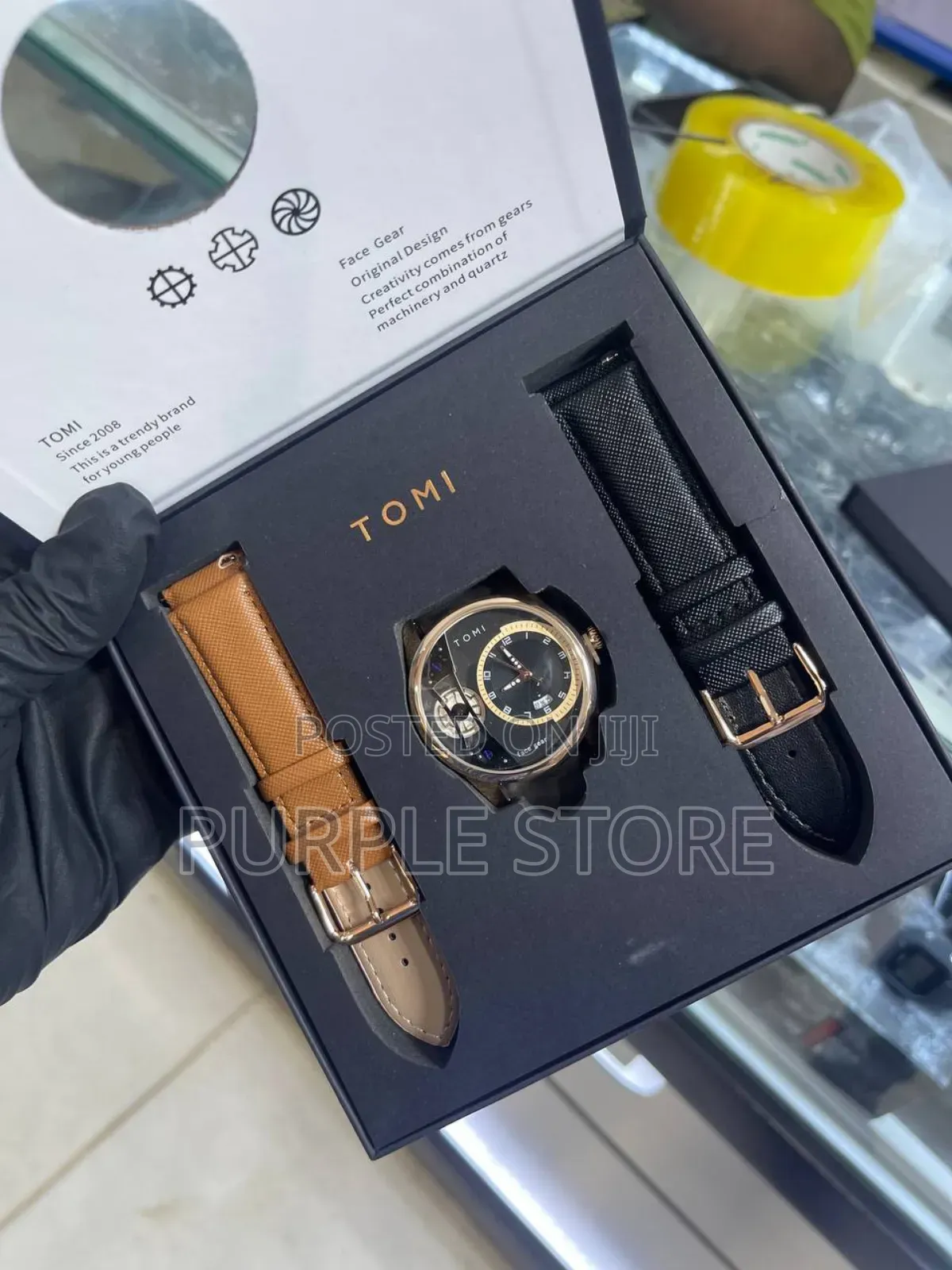 Tomi 2 Strap Quality Leather Watch Perfect for Gift