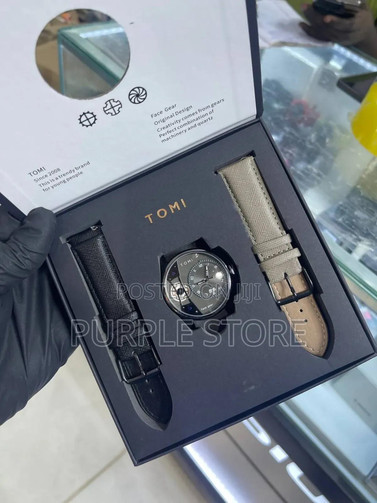 Tomi 2 Strap Quality Leather Watch Perfect for Gift