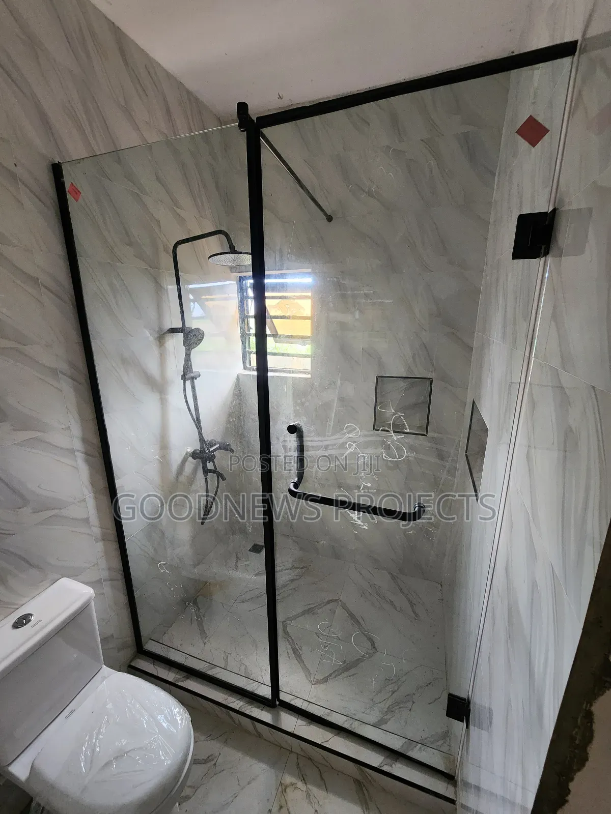 Black Accessory Shower Glass Doors