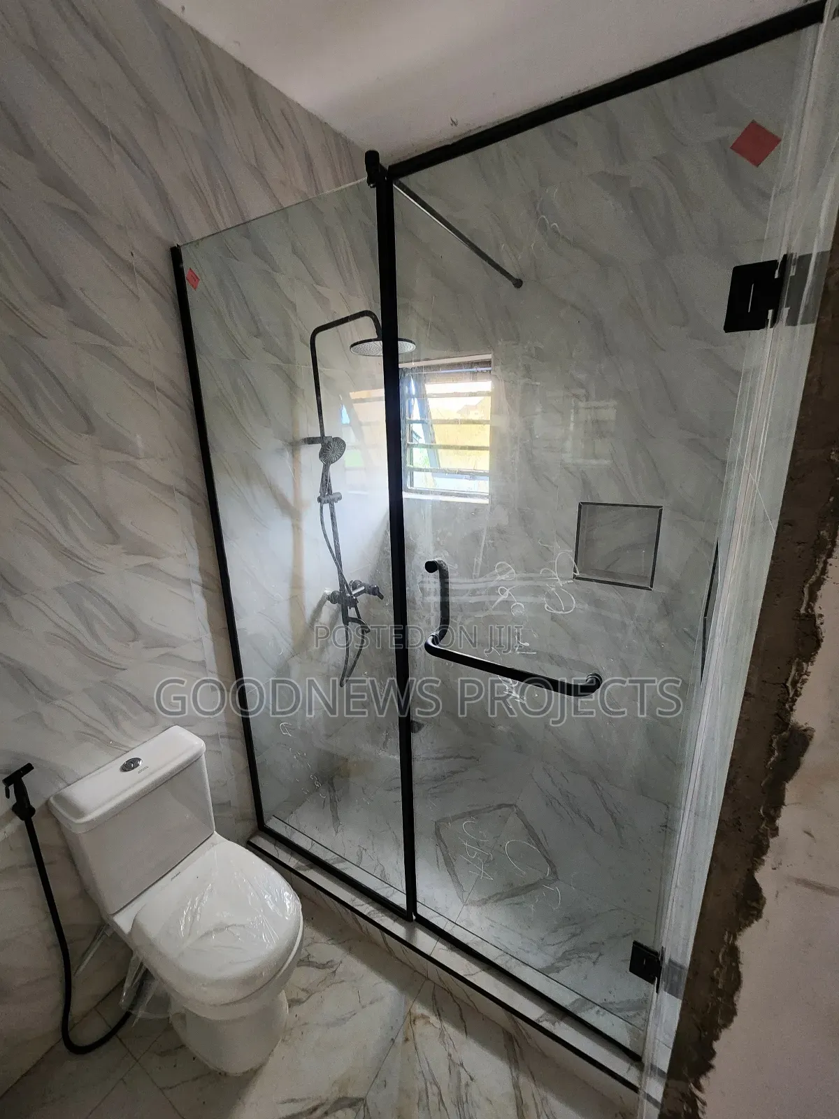 Black Accessory Shower Glass Doors