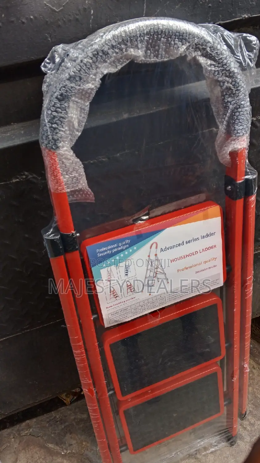 Ladder 3 Step Aluminum Foldable Steel for General Uses All Steps Call