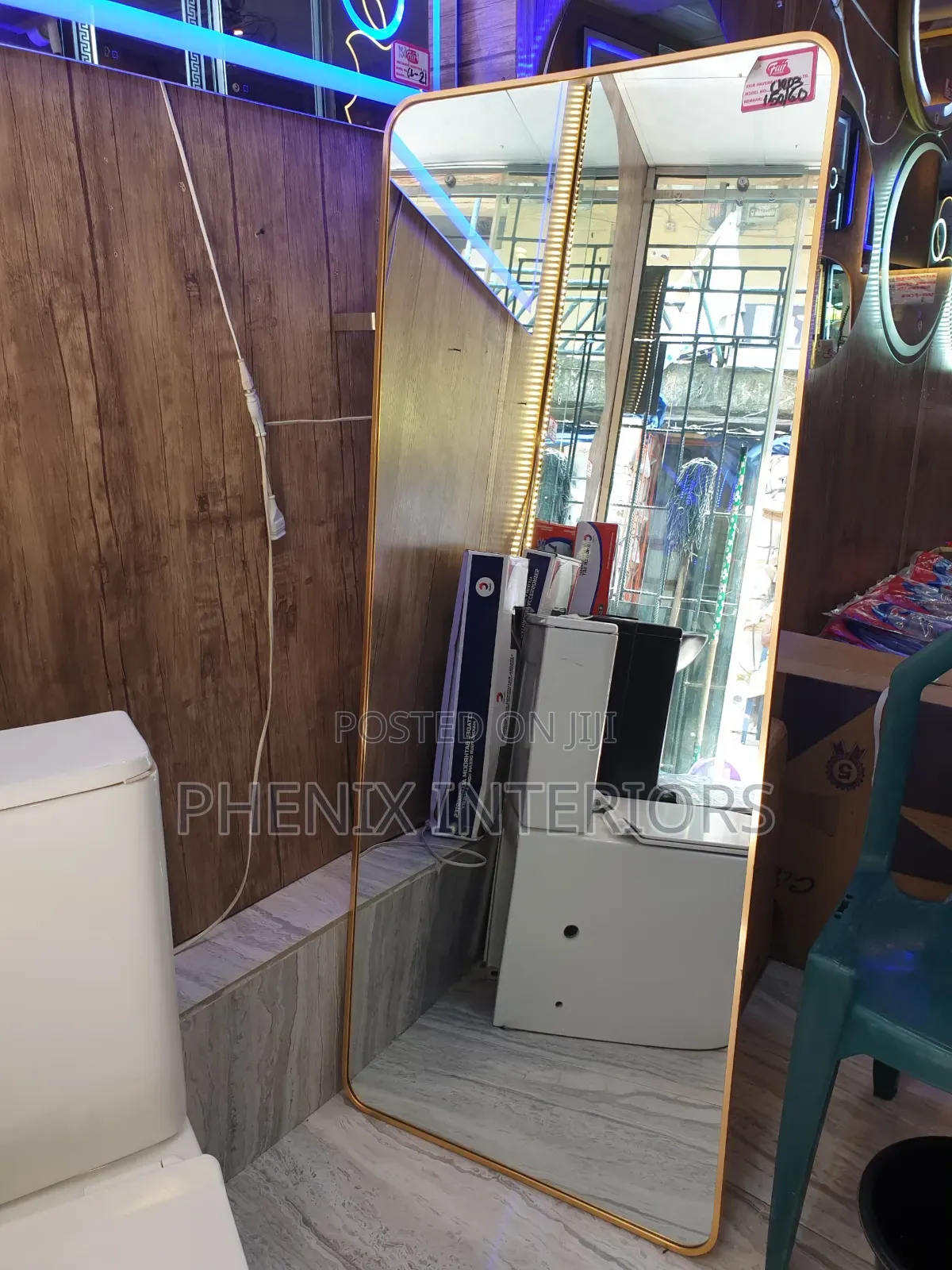 150cm × 60cm Standing And Hanging Gold Frame Mirror