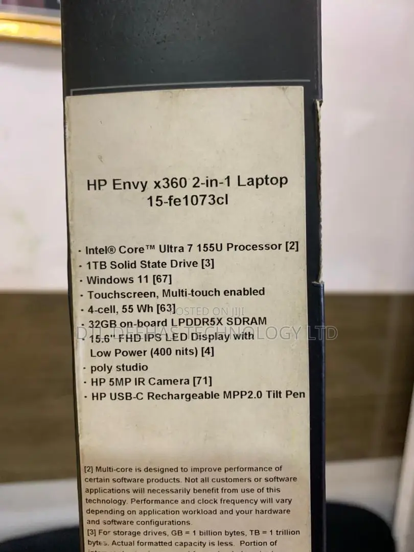 New Laptop HP Envy X360 32GB Intel Core Ultra 7 SSD 1T