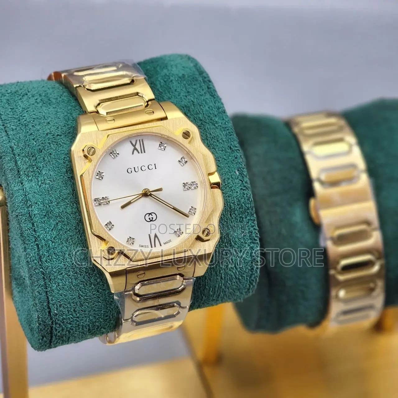 Gucci Quality Luxury Men Automatic Engine Chain Strap Wristwatch
