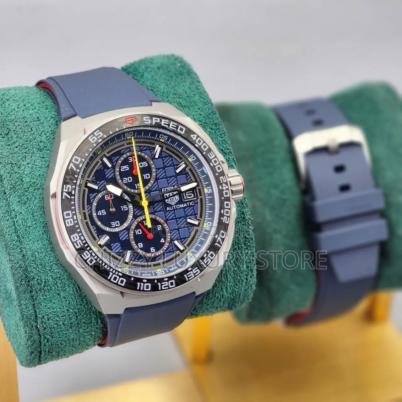Tag Heuer Quality Luxury Men Chronograph Rubber Strap Wristwatch
