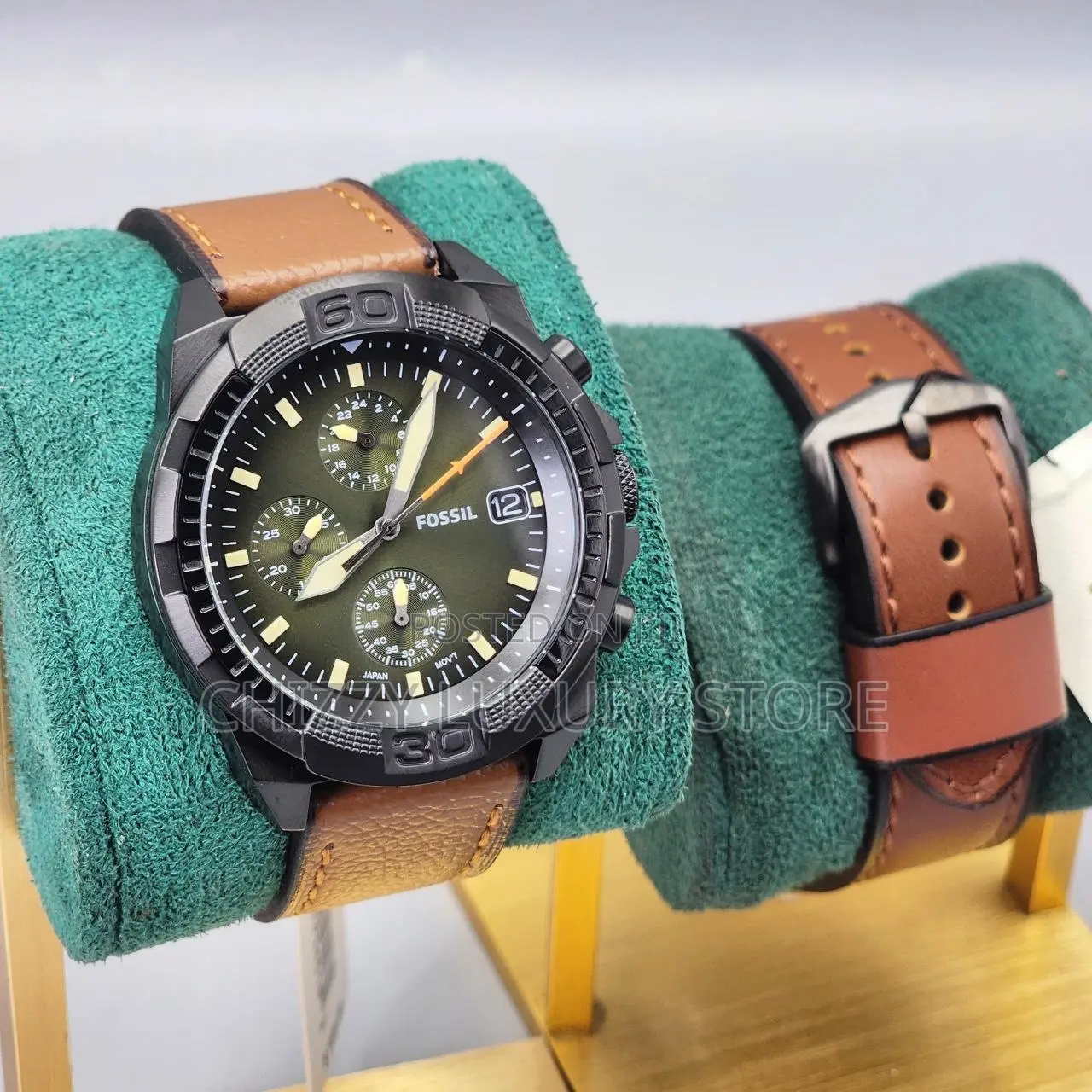 Omega Quality Luxury Men Genuine Leather Wristwatch